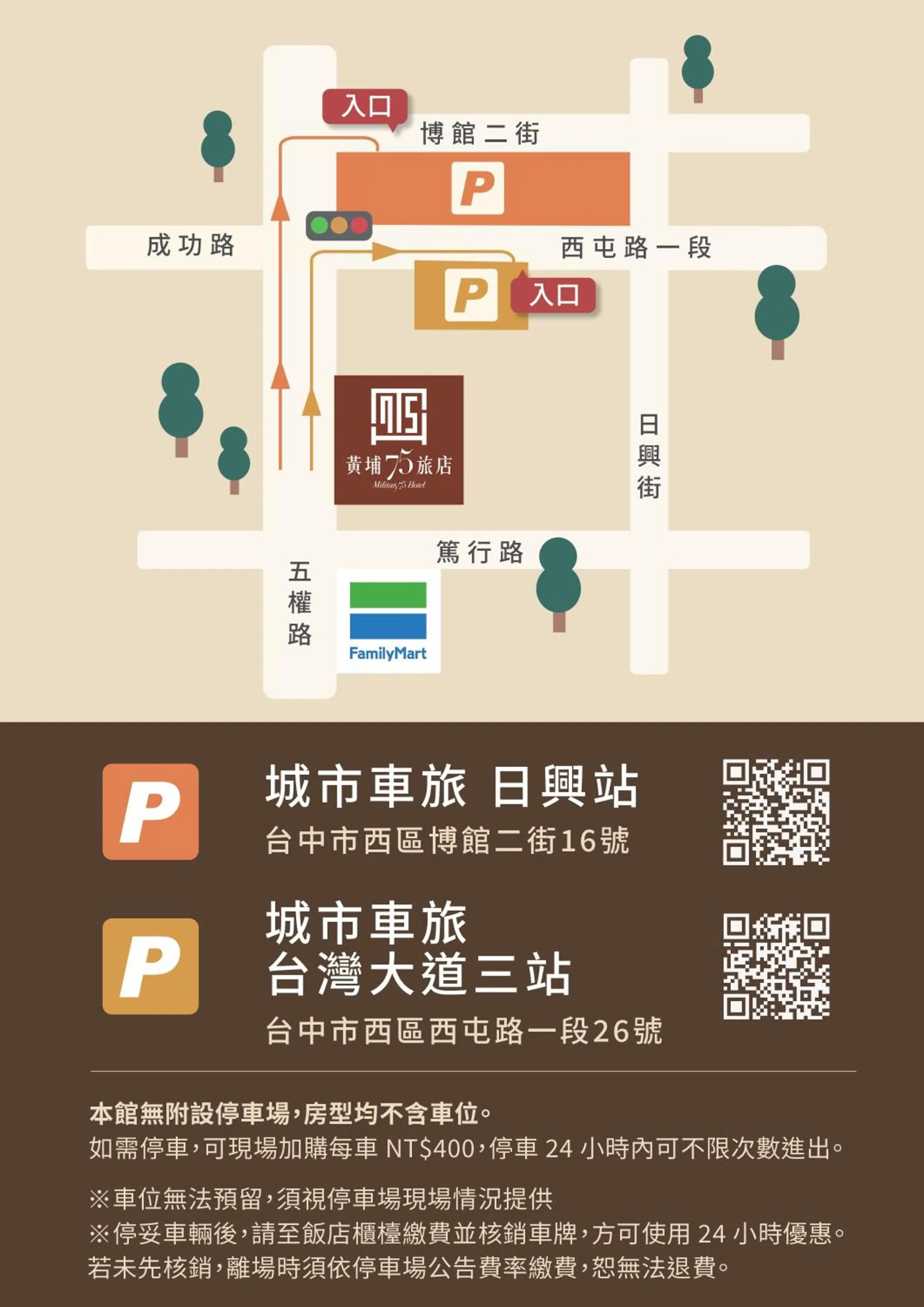 Parking in Military 75 Hotel