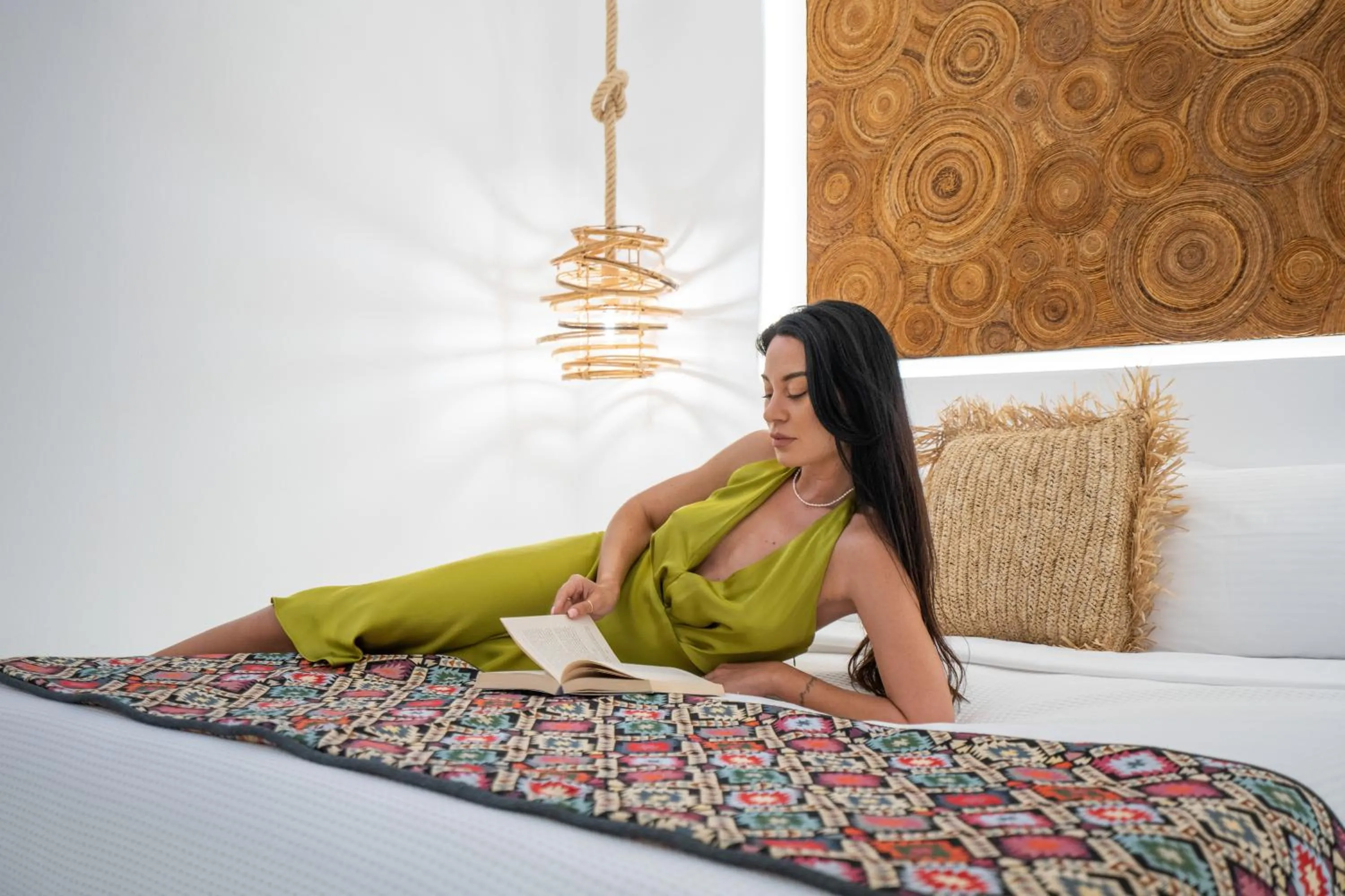 Bed in Oia Sunset Villas