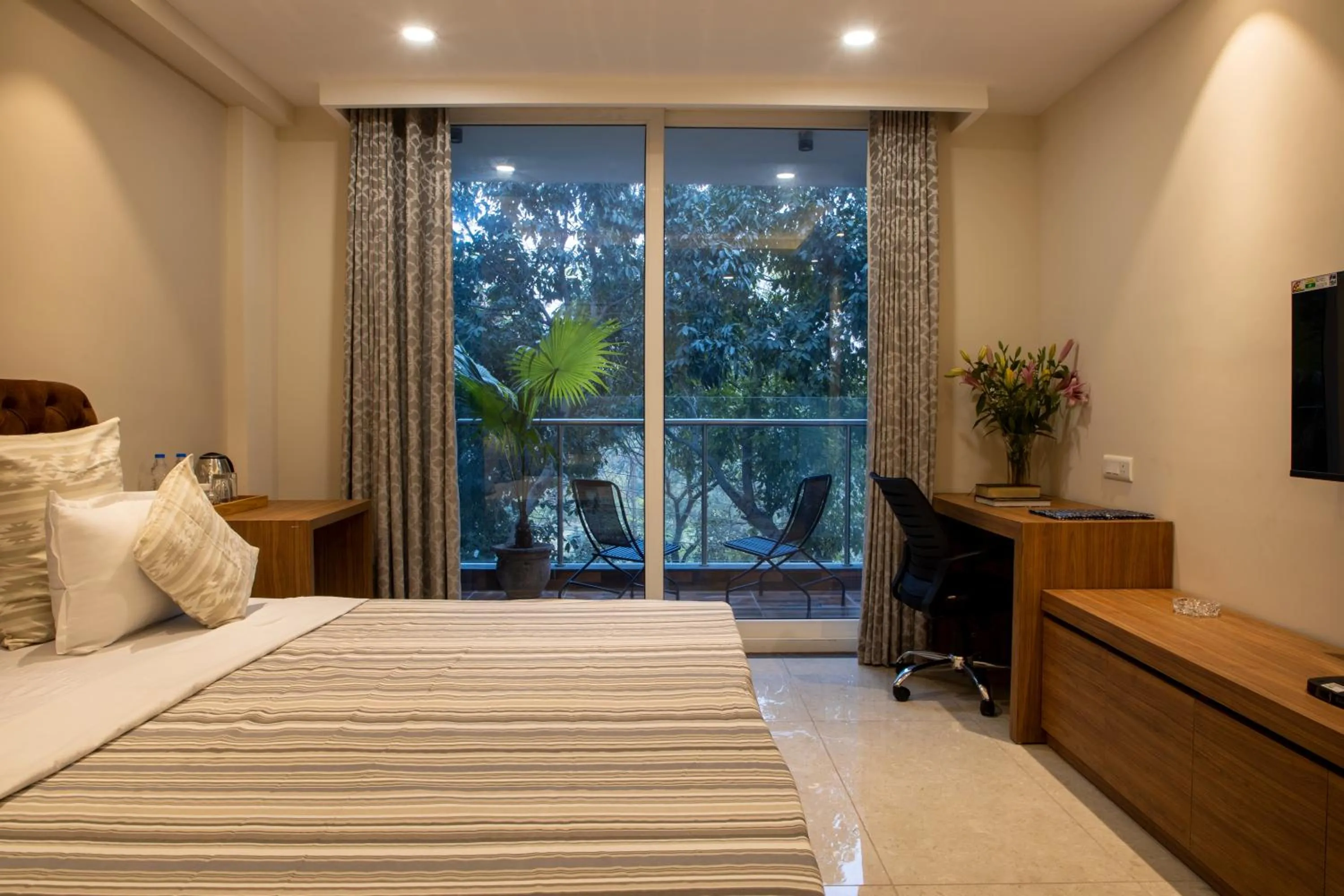 Bedroom, Bed in Perch Service Apartment-MG Road