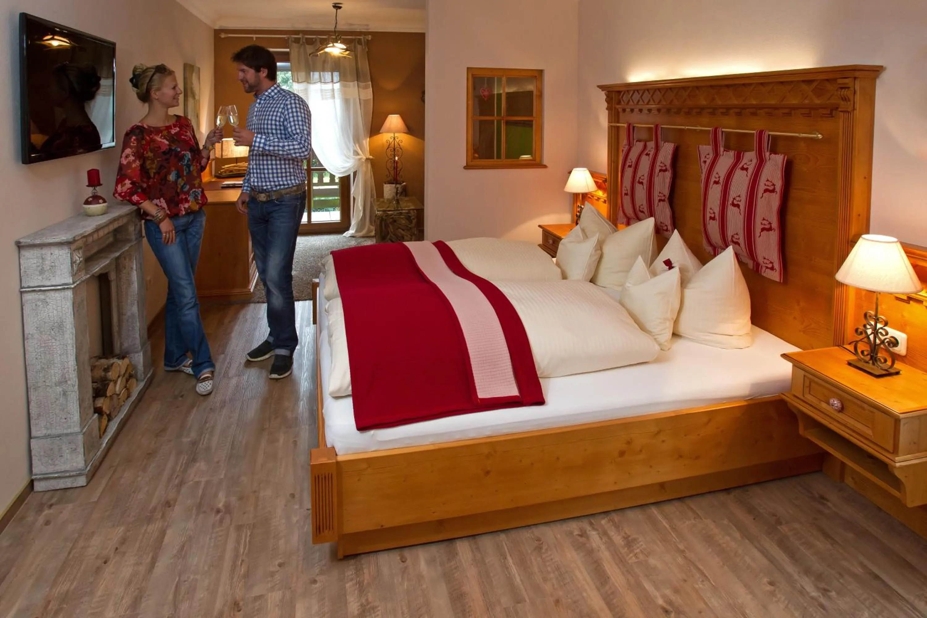 People, Bed in Landhotel Lindenhof