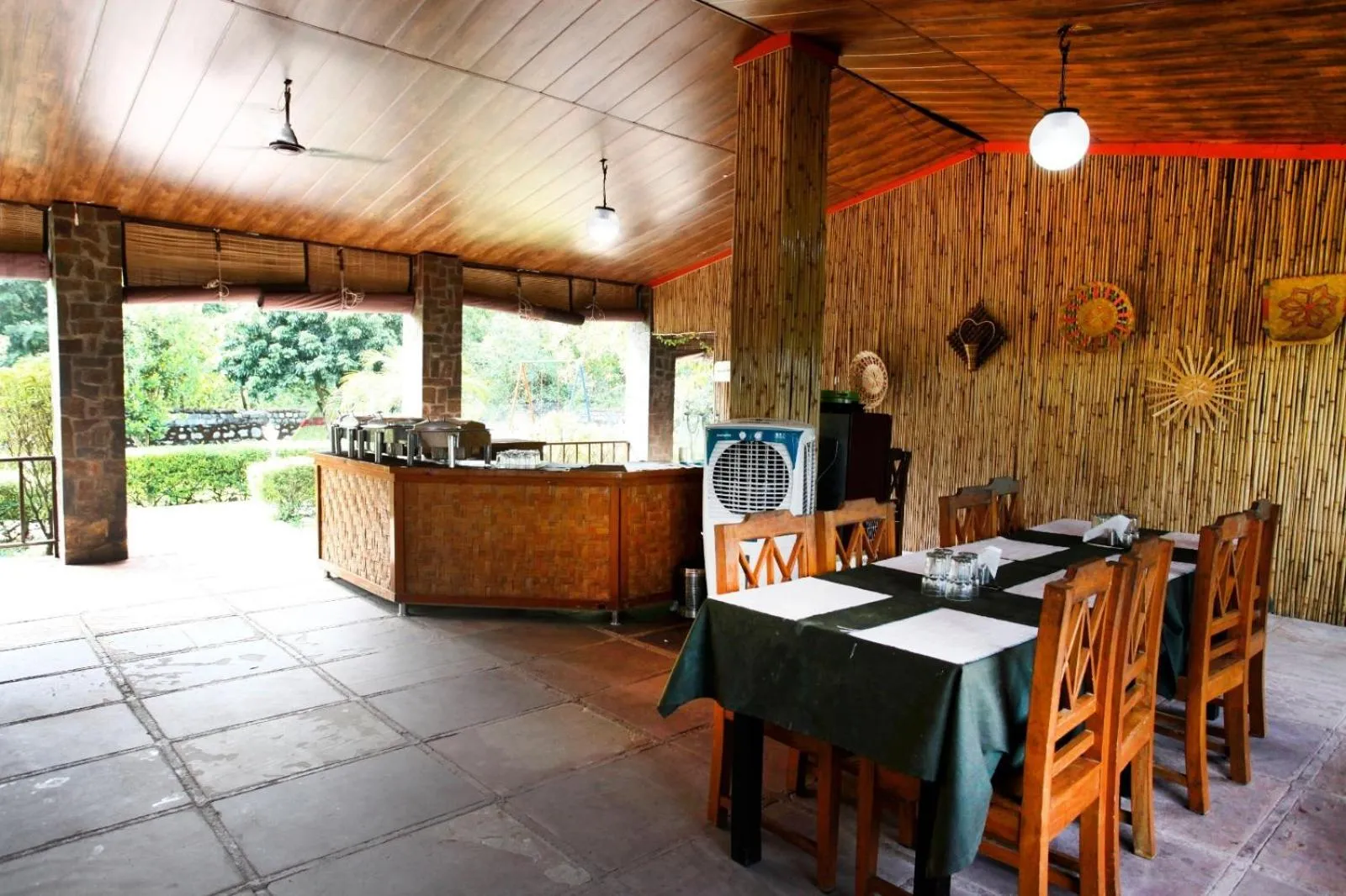 Dining area in Vanasthali Jungle Resort Jim Corbett