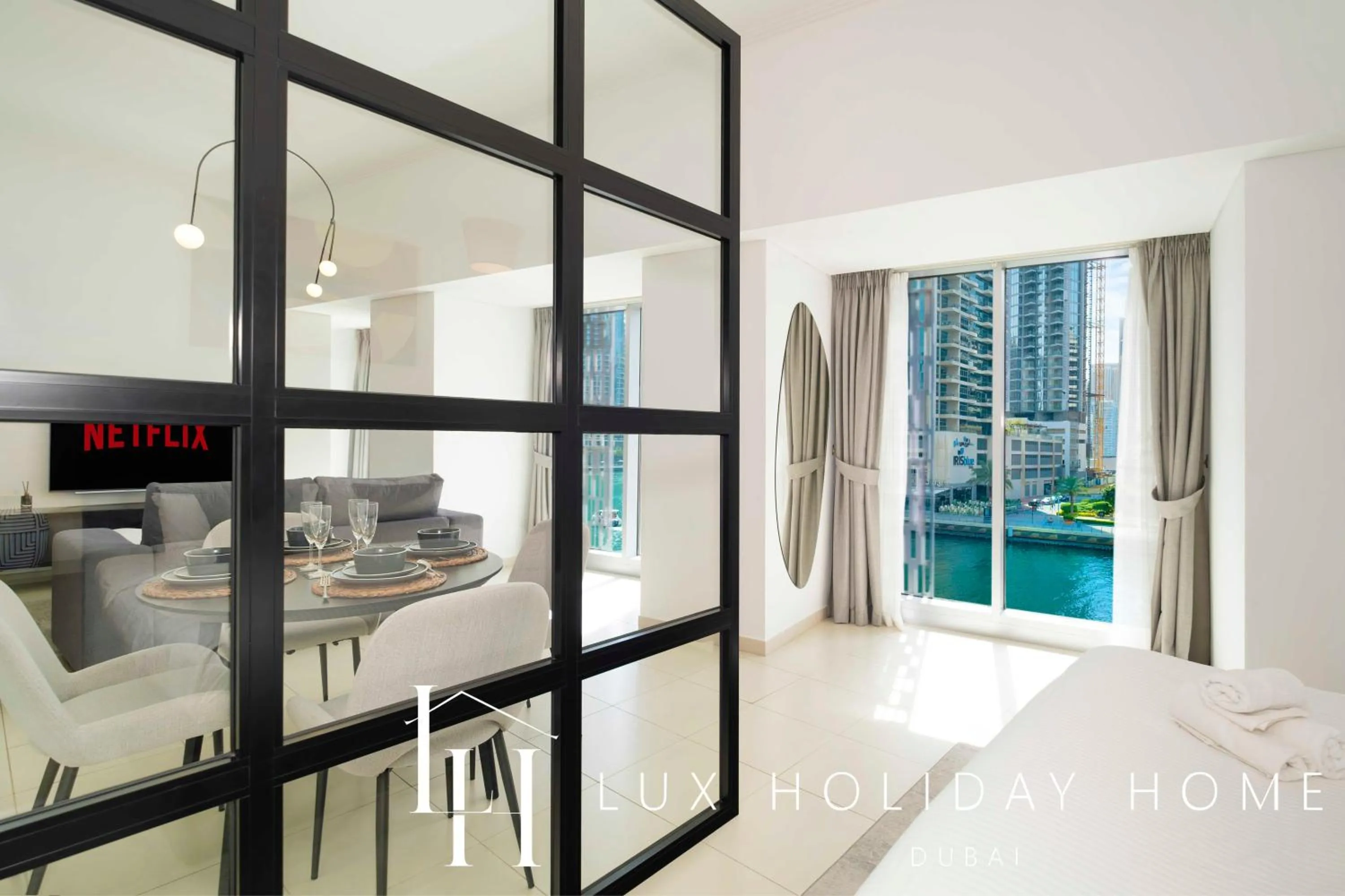 Bed in LUX The Cayan Superior Suite 2, Dubai Marina