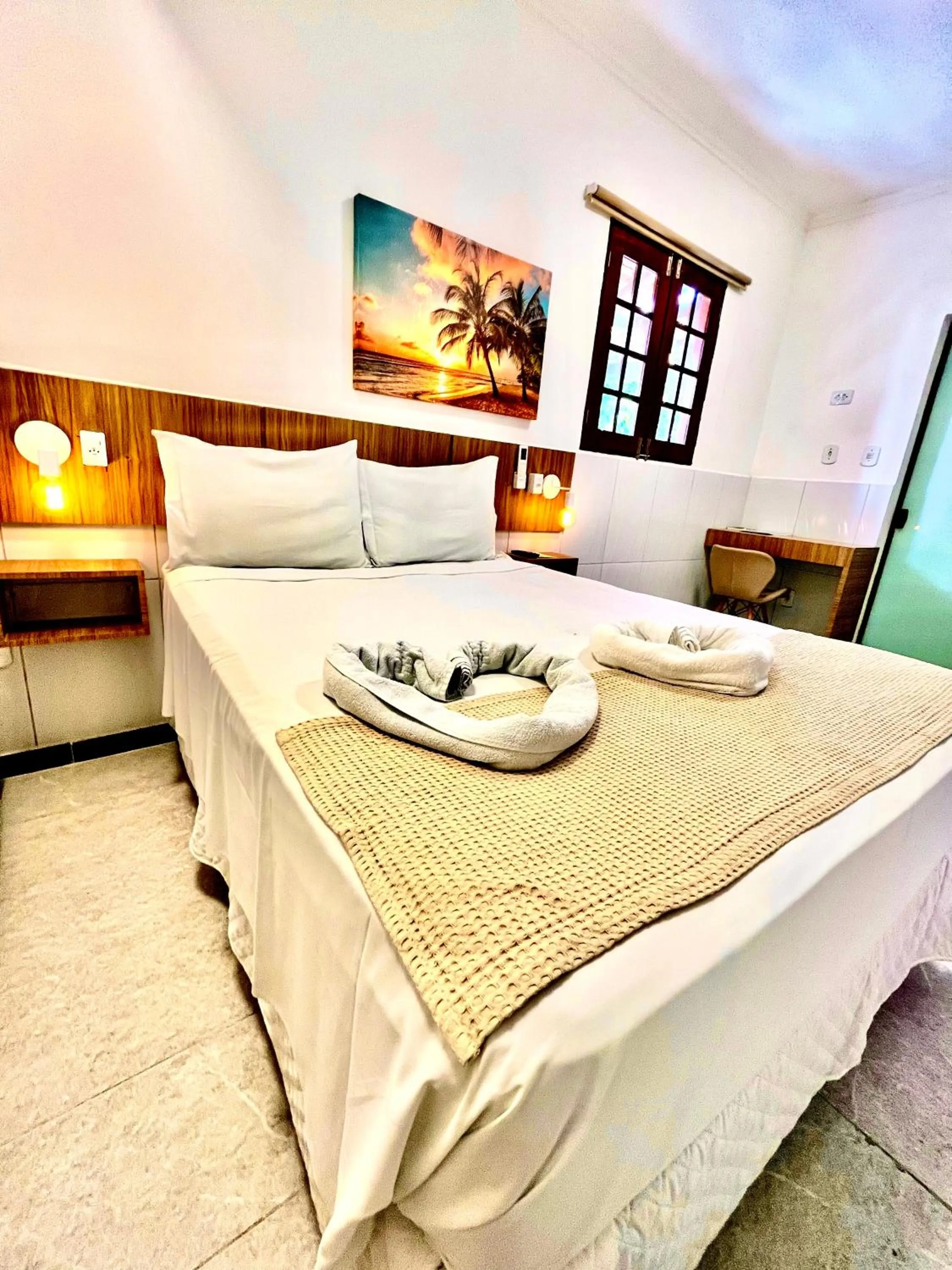 Bed in Pousada La Riviera - Pé na areia e Passeios em Maragogi