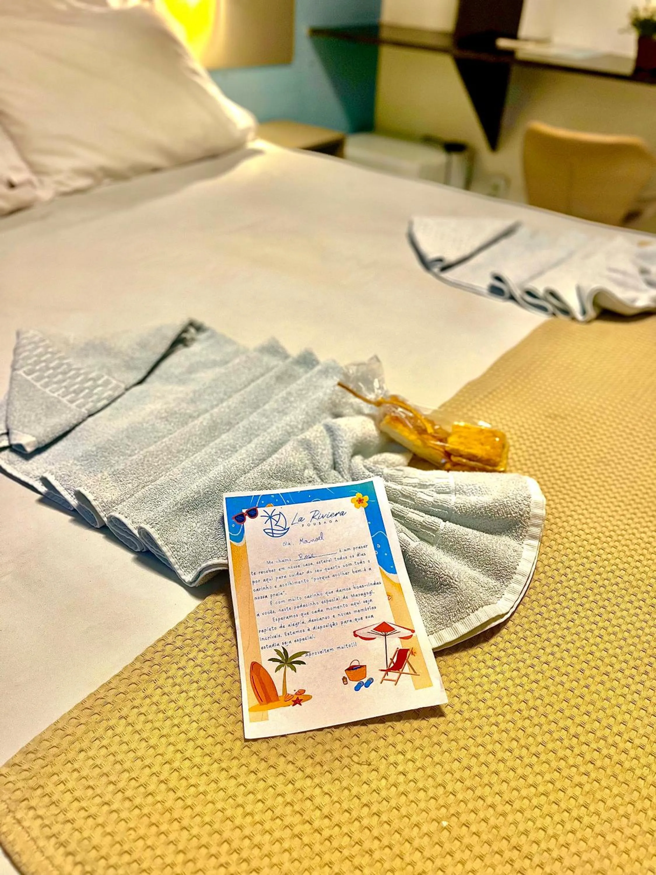 Bed in Pousada La Riviera - Pé na areia e Passeios em Maragogi