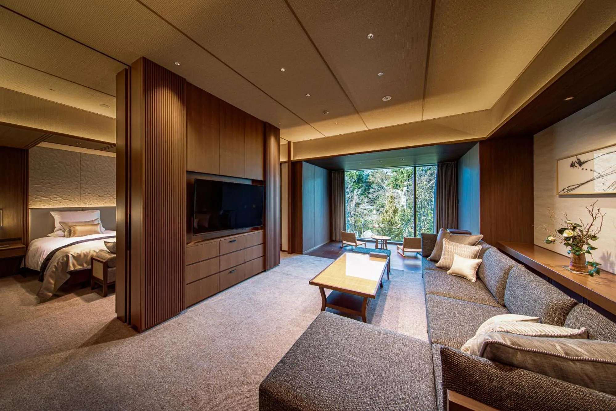 Living room, Bed in Hotel Okura Kyoto Okazaki Bettei