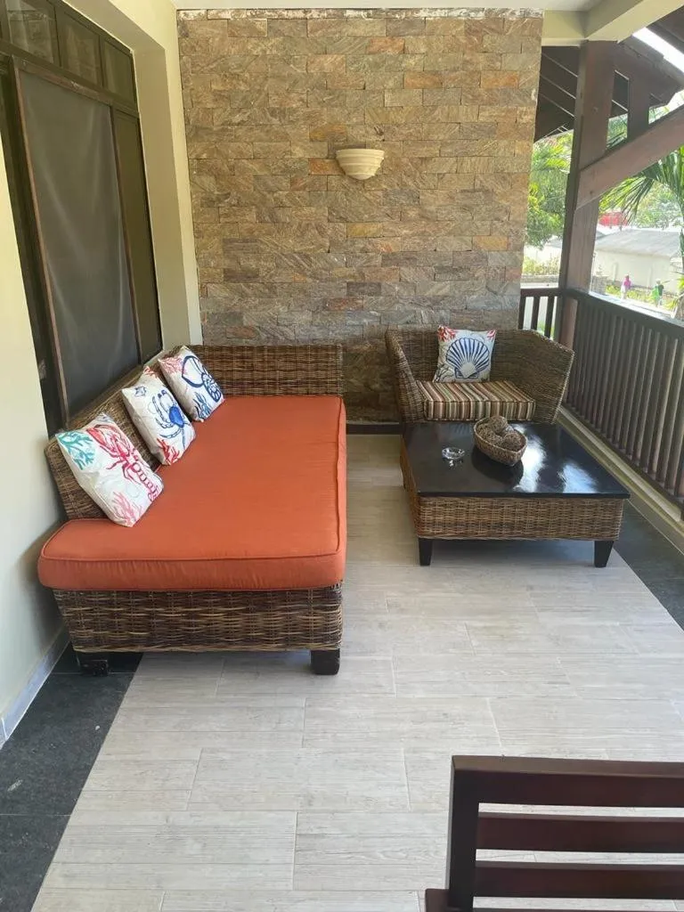 Patio in Las Terrenas beachfront 2 bedrooms condo with pool