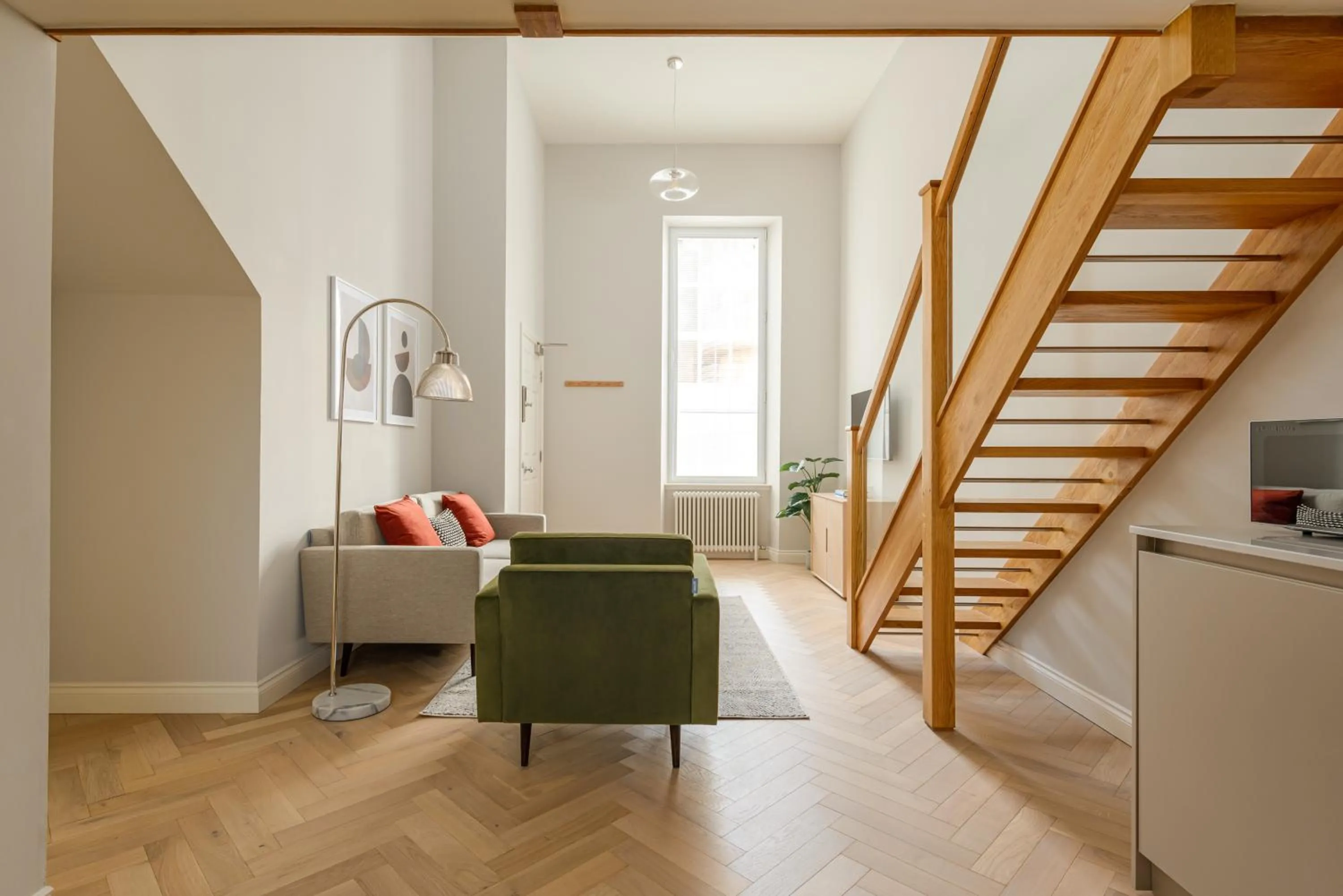 Living room in Museum Apartments