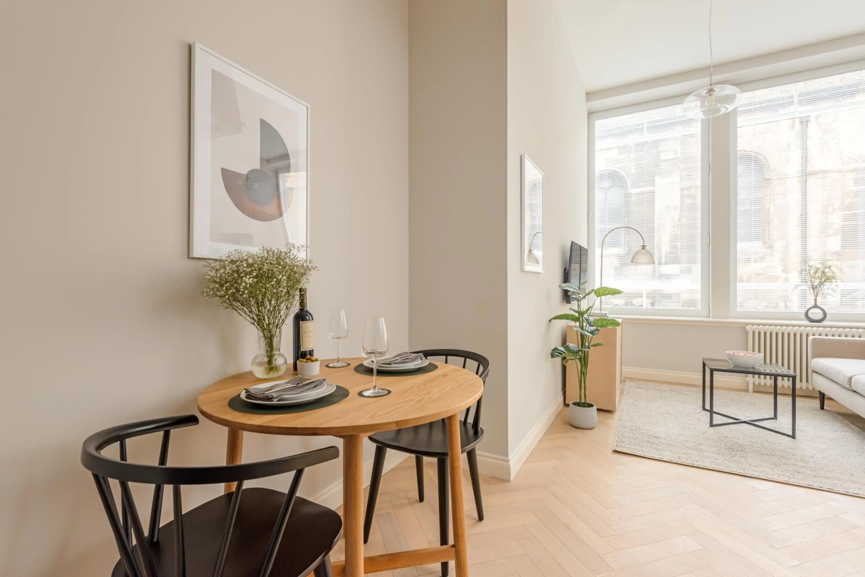 Living room in Museum Apartments