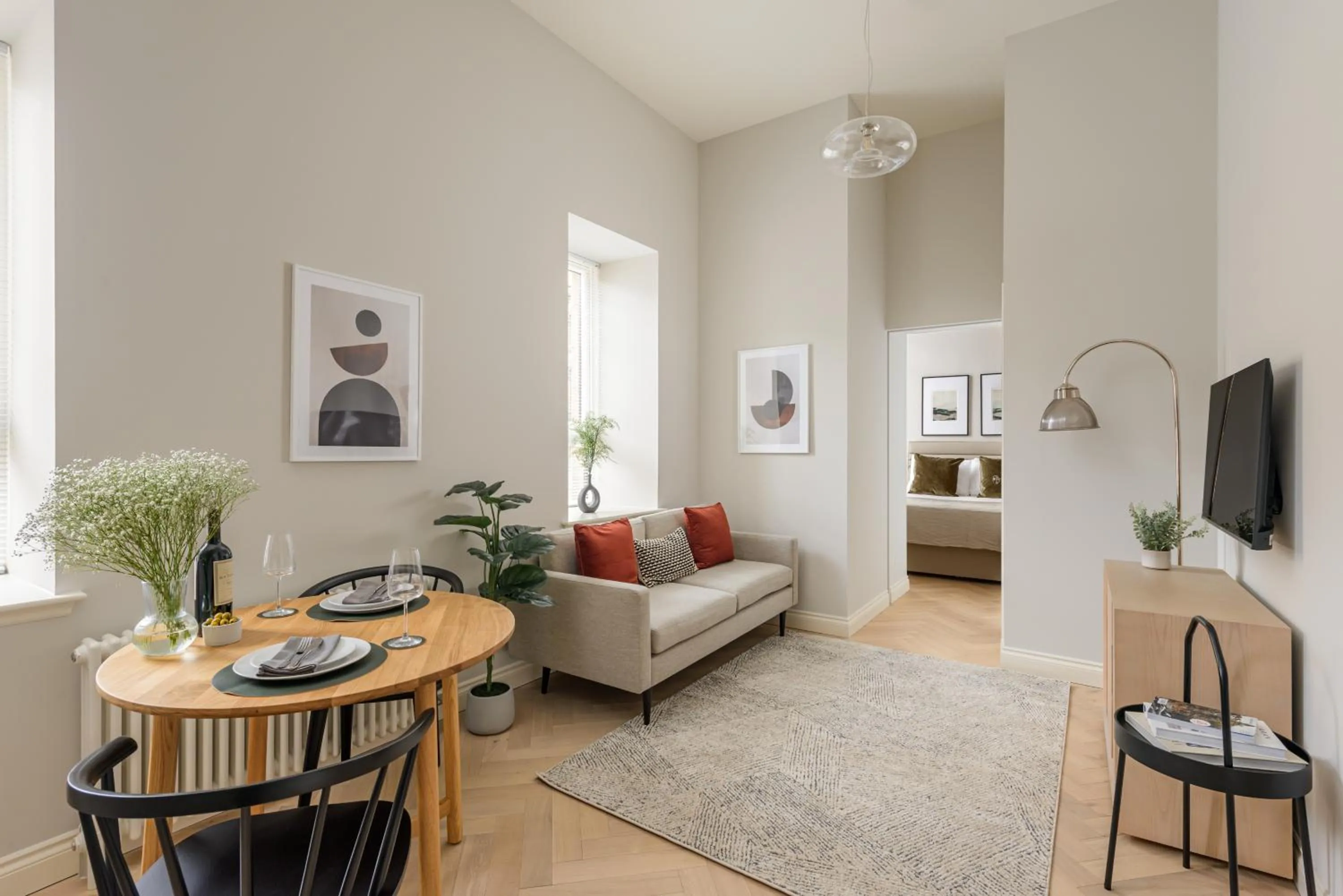 Living room in Museum Apartments
