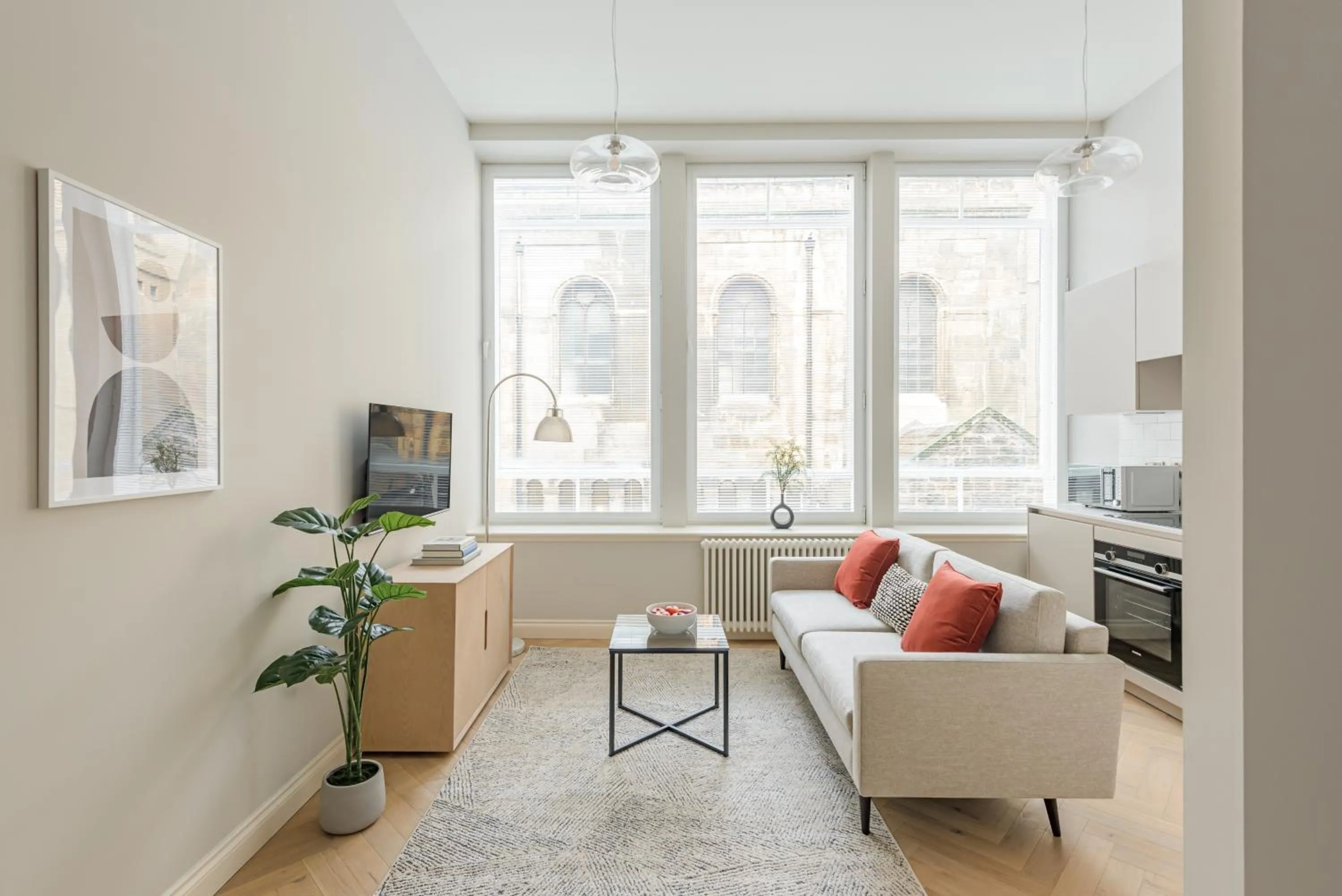 Living room in Museum Apartments