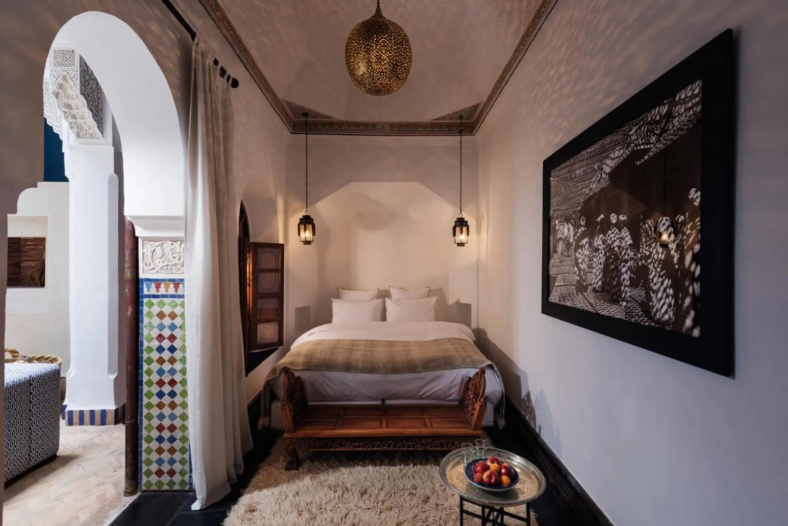 Bed in Riad Les Yeux Bleus