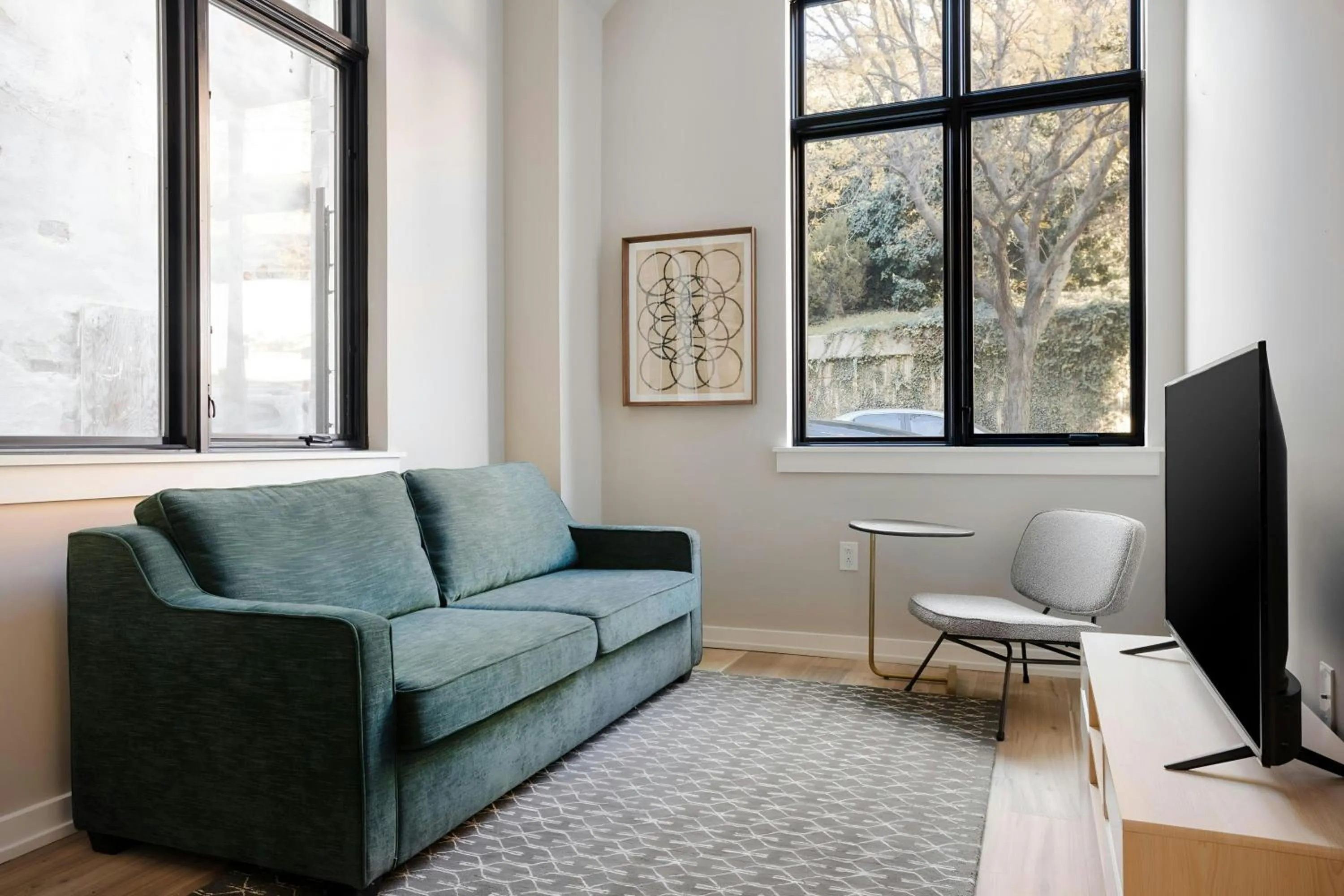 Living room in Sonder by Marriott Bonvoy The Edison Apartments Old City