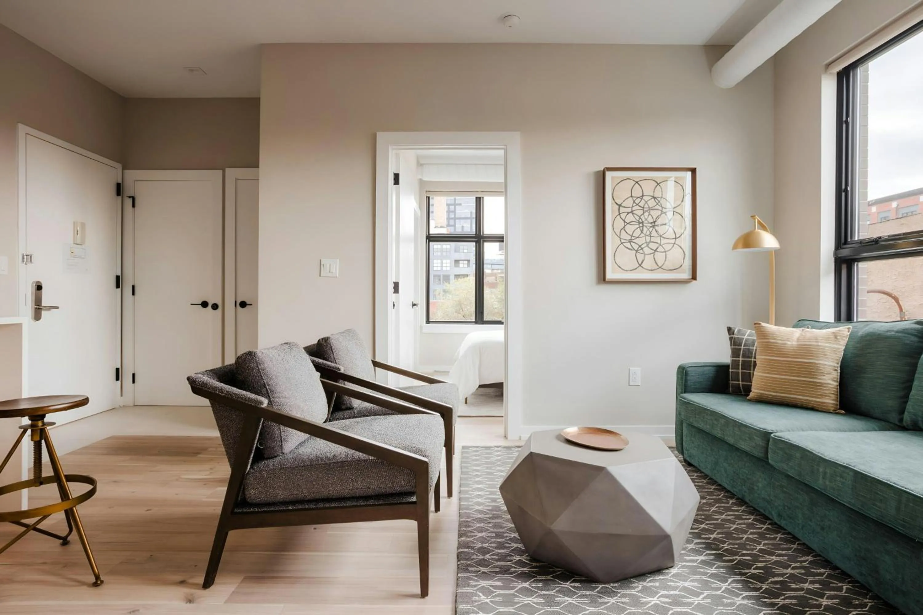 Living room in Sonder by Marriott Bonvoy The Edison Apartments Old City