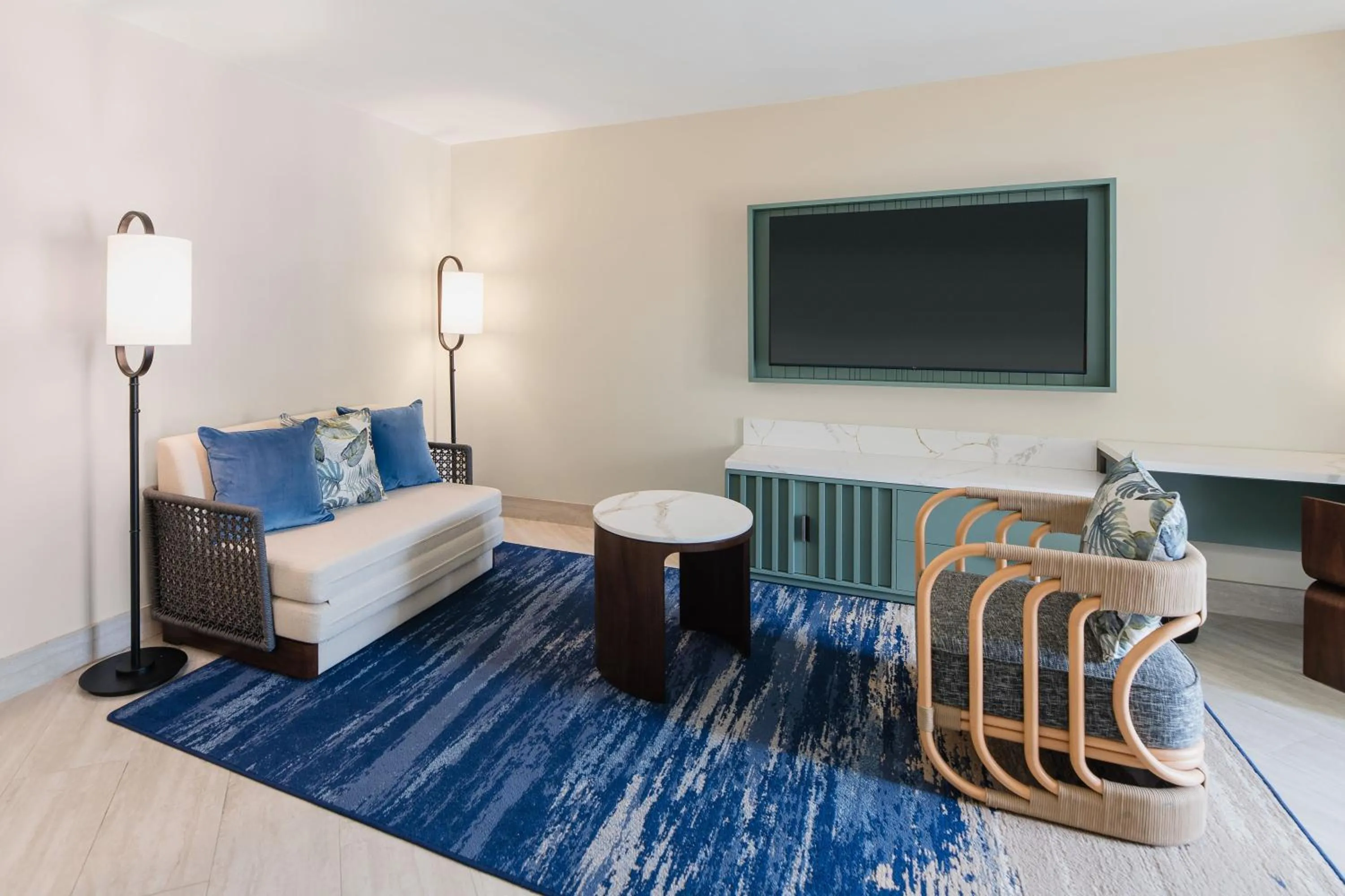 Living room, Bed in Wyndham Grand Rio Mar Rainforest Beach and Golf Resort