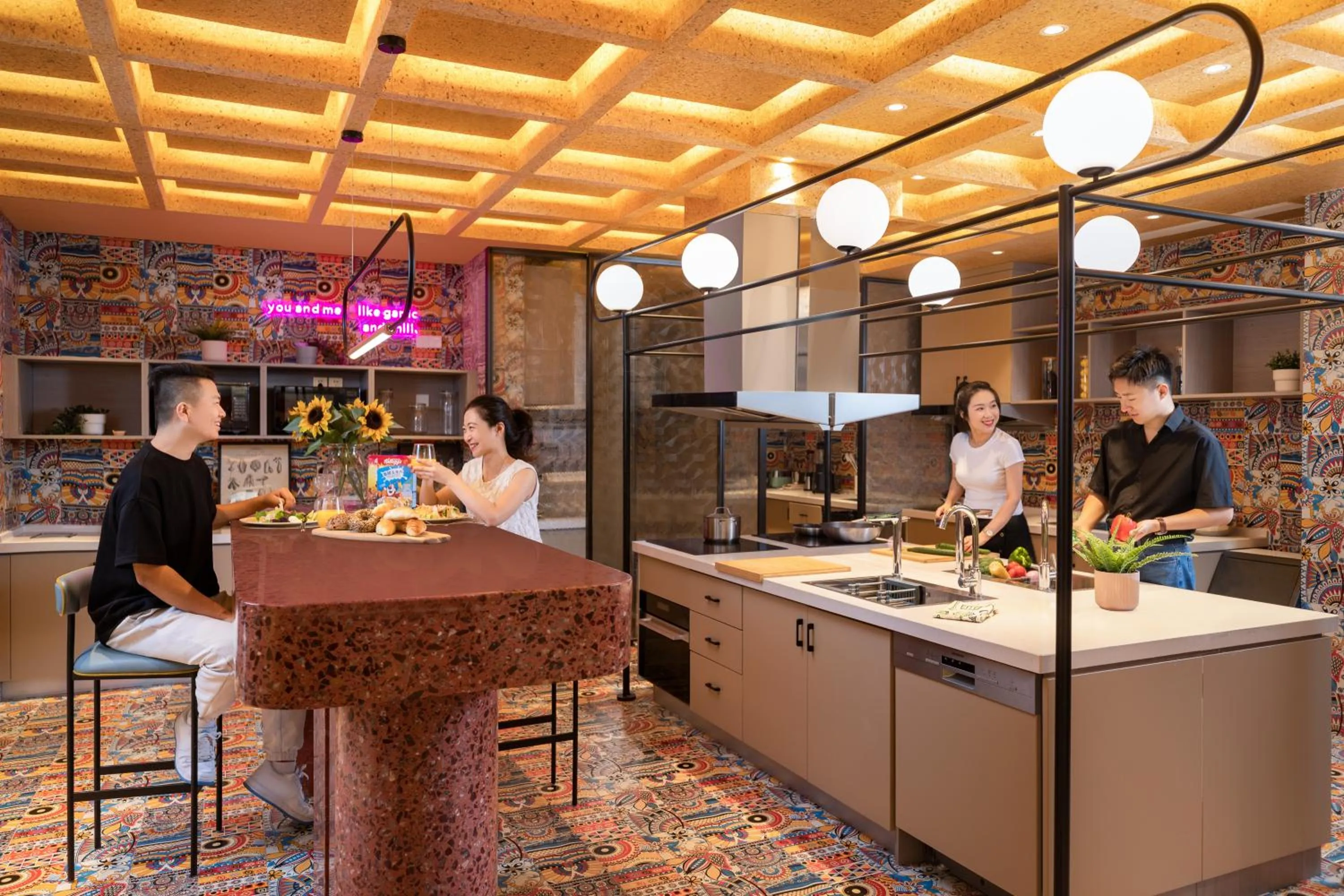 Communal kitchen in lyf Dayanta Xi'an