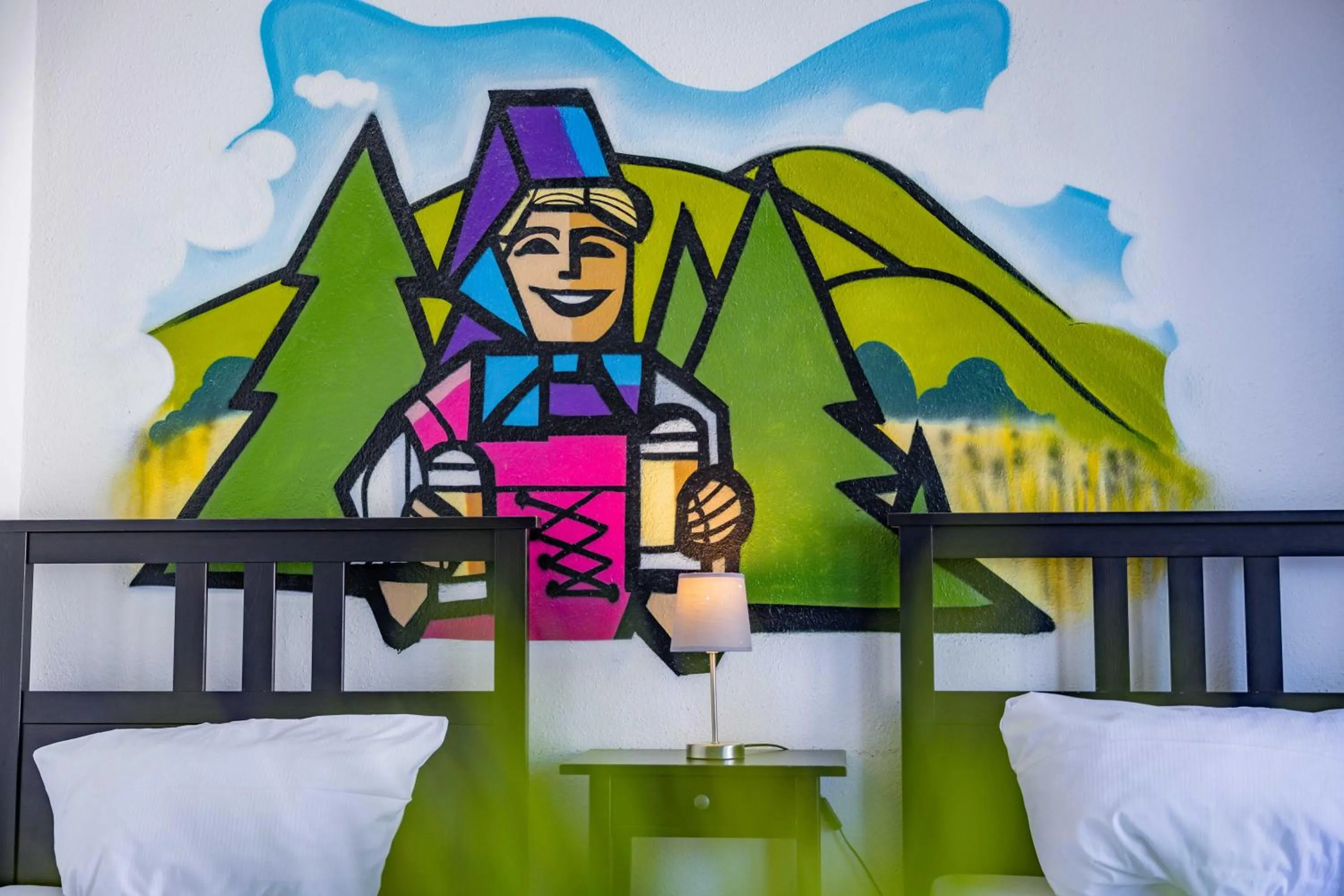 Decorative detail, Bed in StayInn Hostel und Gästehaus