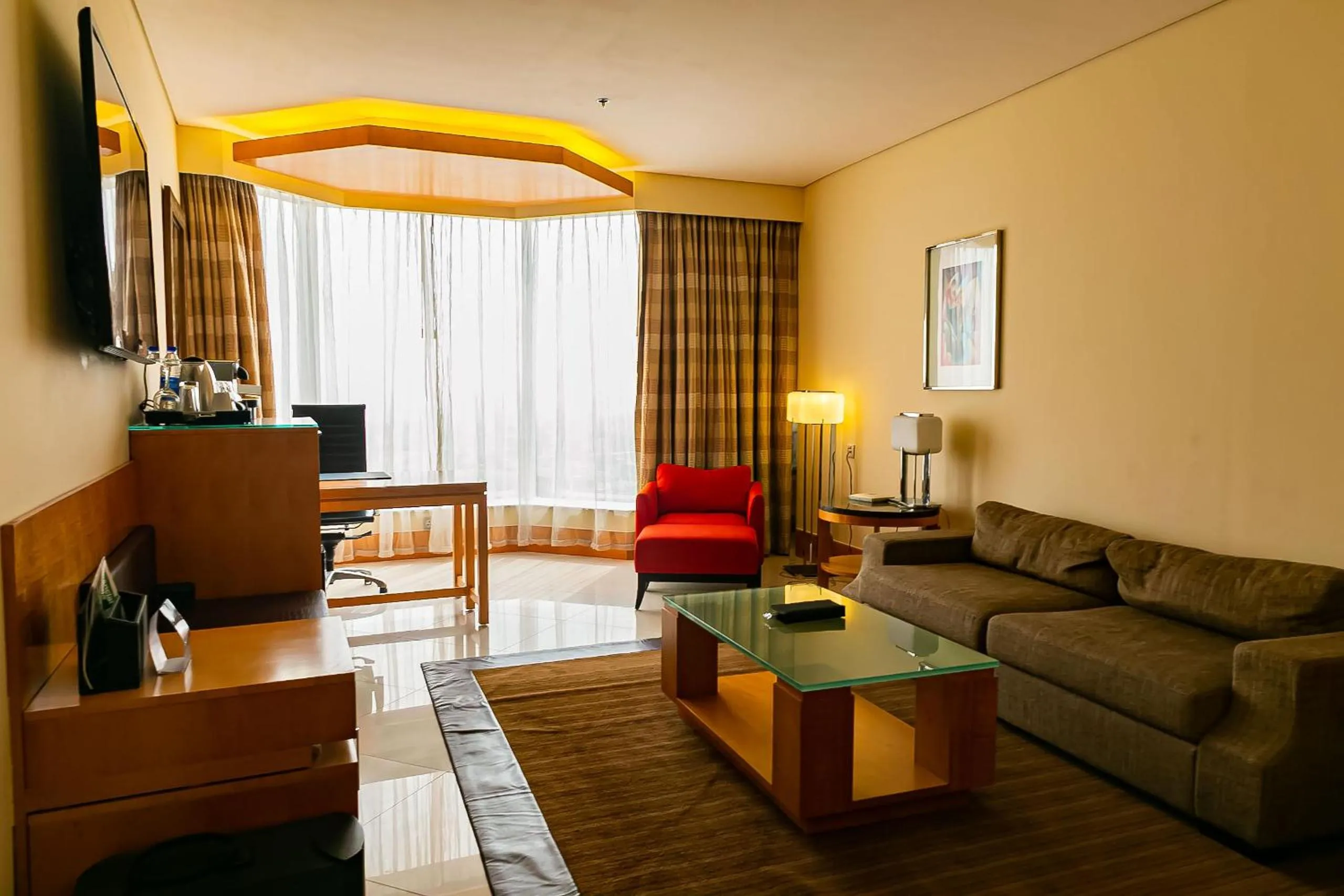 Communal lounge/ TV room in Lagos Continental Hotel