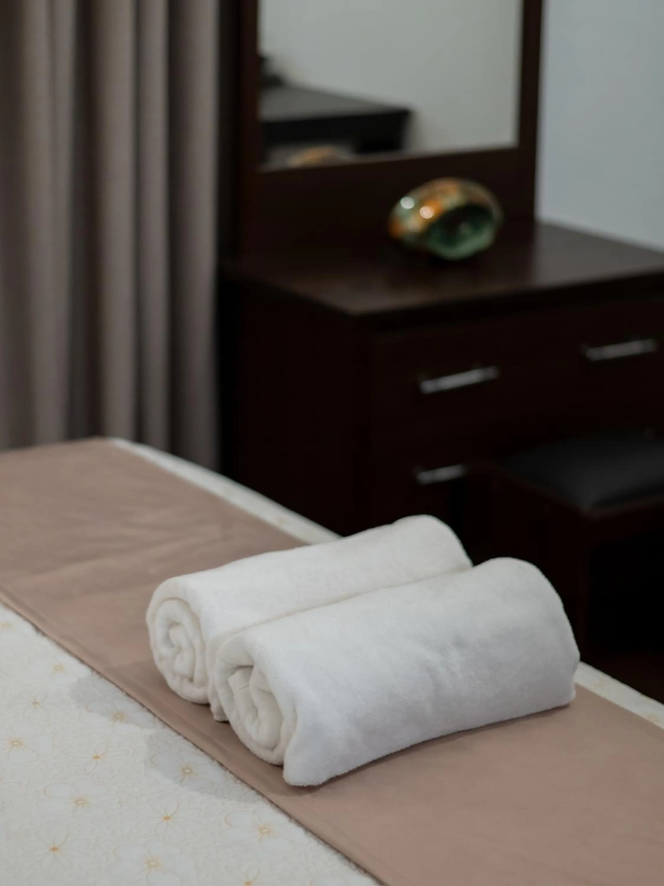 towels, Bed in The Empyrean Airport Transit Hotel