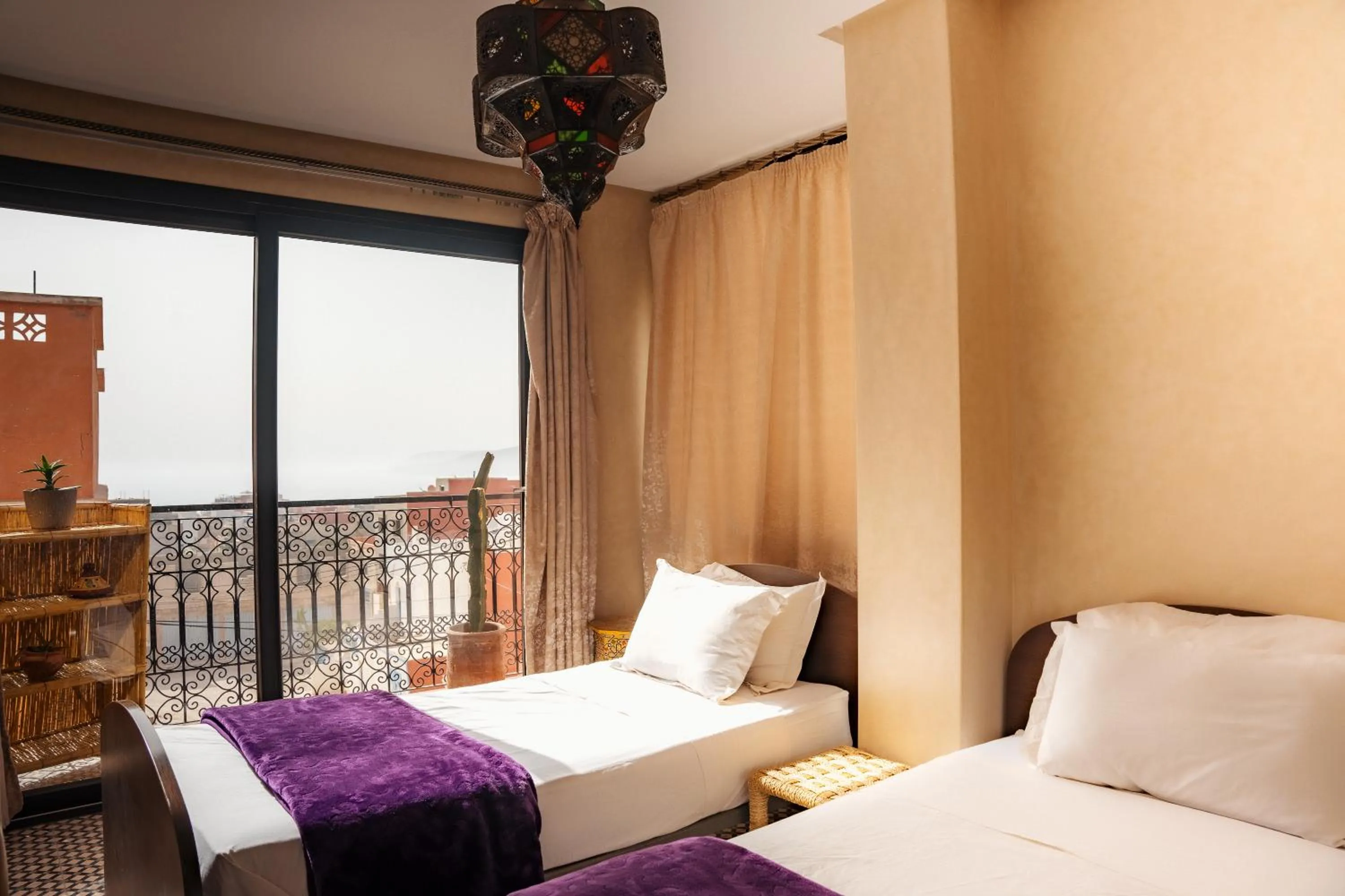 View (from property/room), Bed in Auberge RIAD DLIM Tamraght