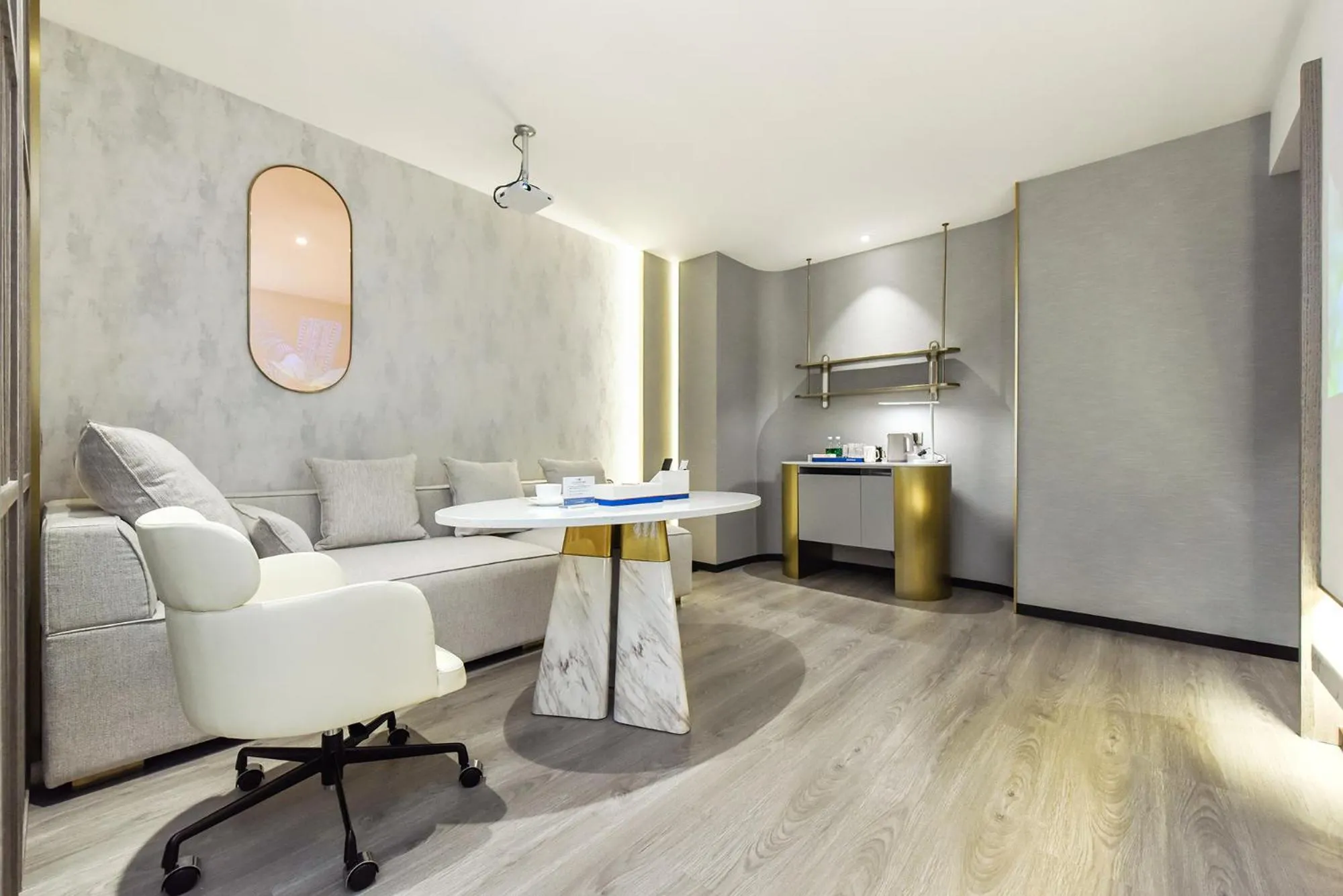 Living room in Kuanrong Suites Hotel Liangjiang love sea shopping park