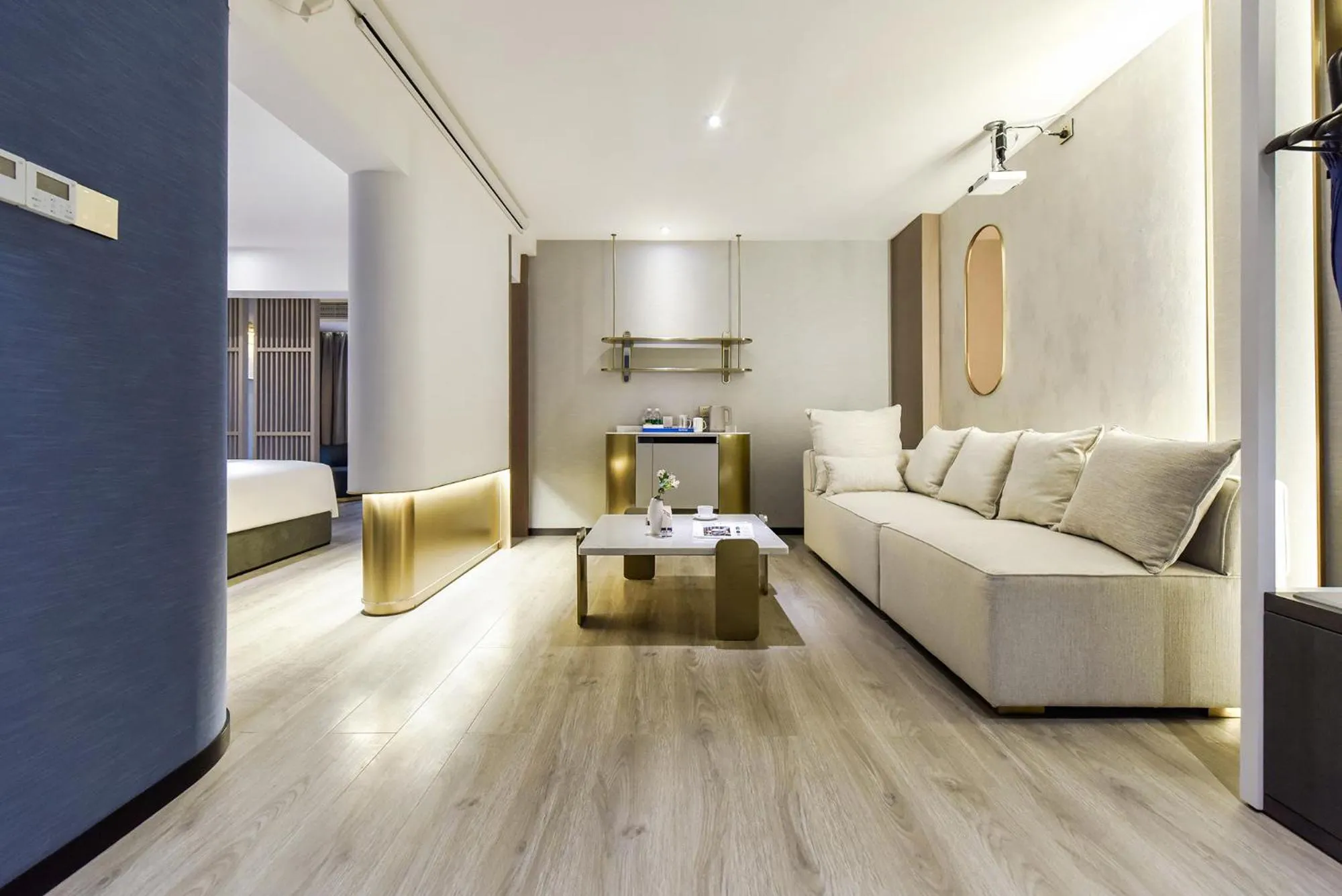 Living room in Kuanrong Suites Hotel Liangjiang love sea shopping park