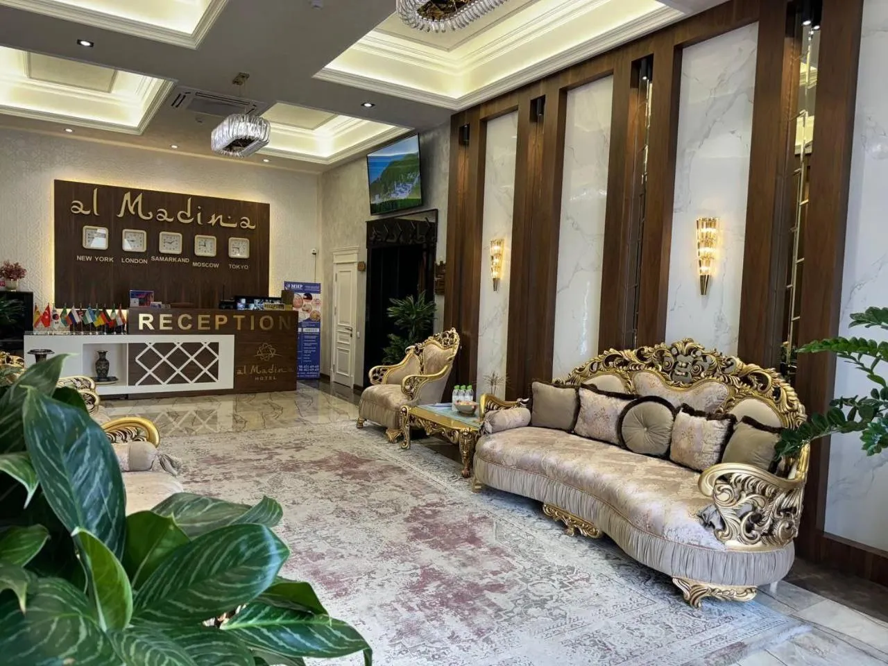 Lobby or reception in al Madina Hotel Samarkand