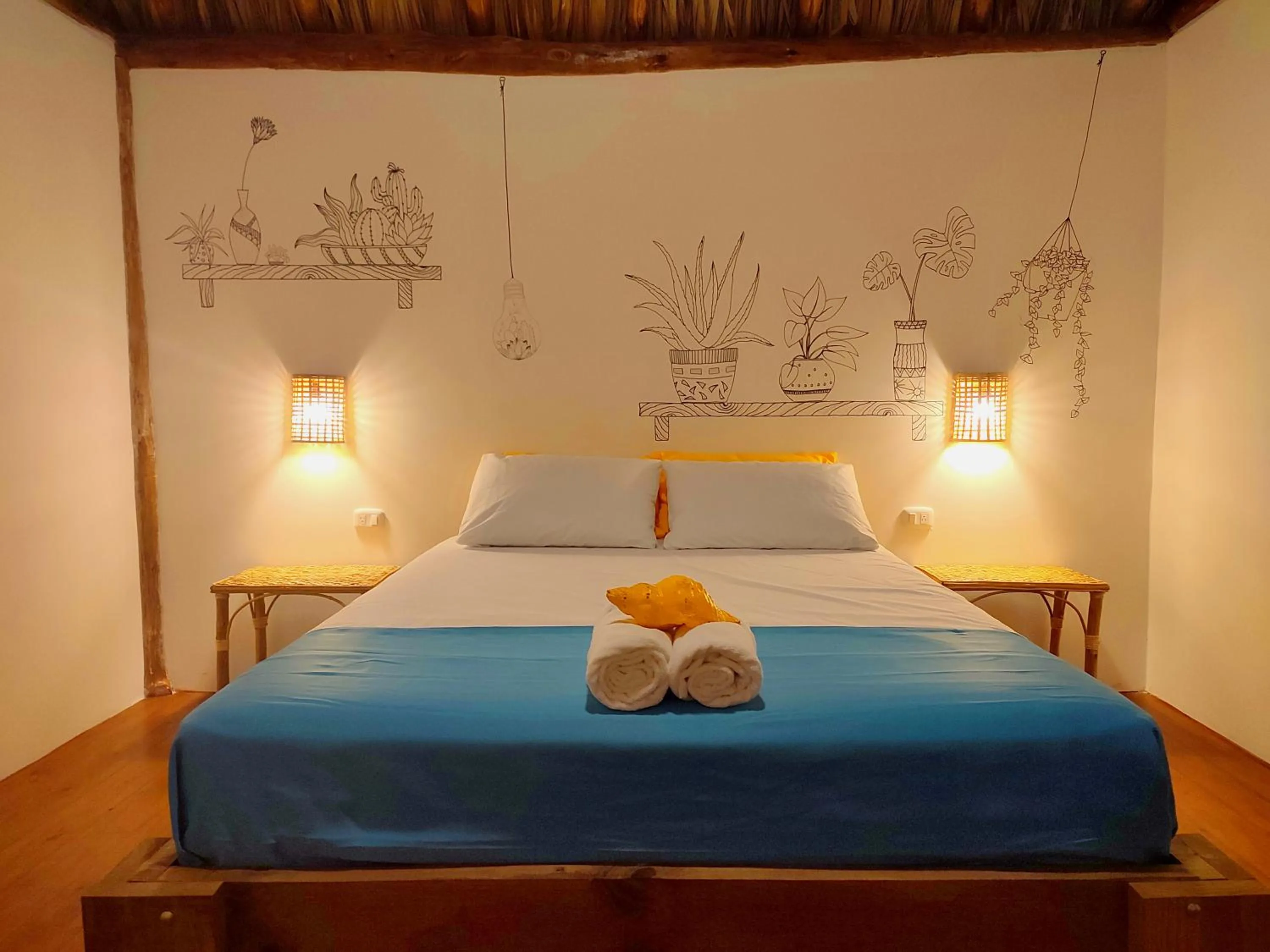 Bed in Hotel Cabañas Puesta del Sol