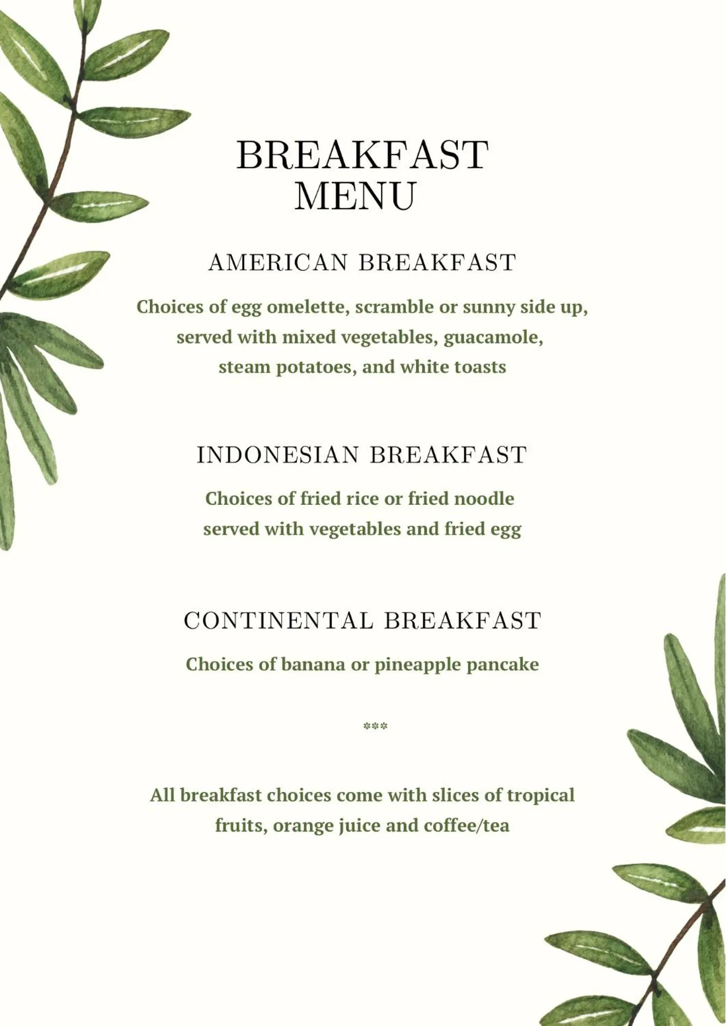 Breakfast in Villa Asrava Ubud