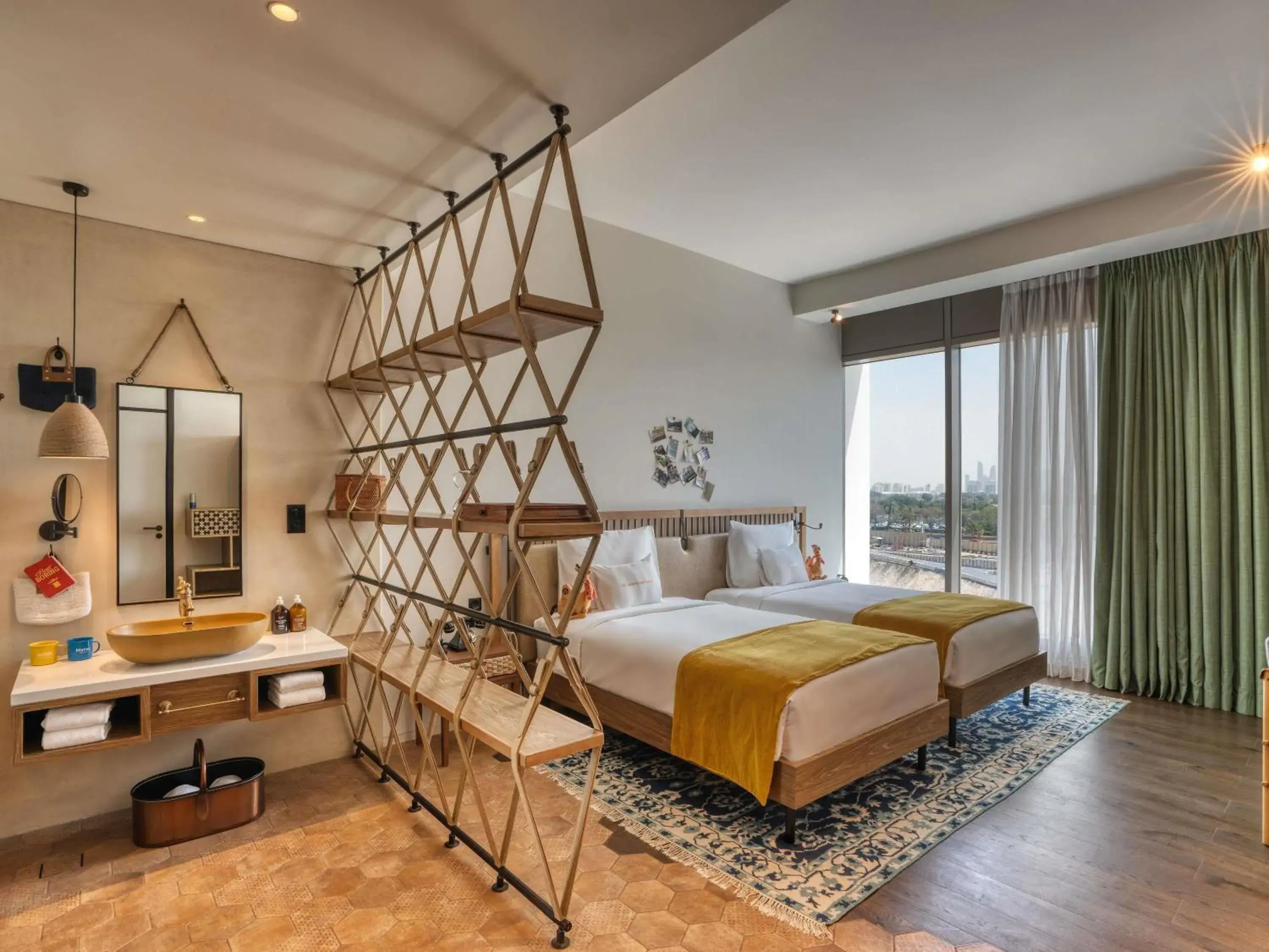 Large Glamping Twin Room (Free Shuttle Service to DIFC, Kite Beach, and Dubai Mall) in 25hours Hotel Dubai One Central Large Glamping Twin Room (Free Shuttle Service to DIFC, Kite Beach, and Dubai Mall) in 25hours Hotel Dubai One Central