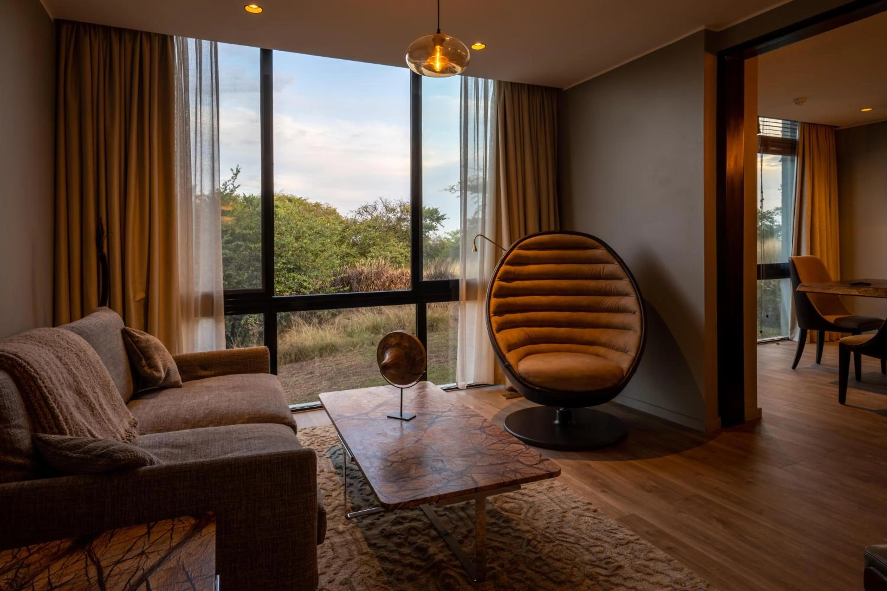 Seating area in Mantis Akagera Game Lodge