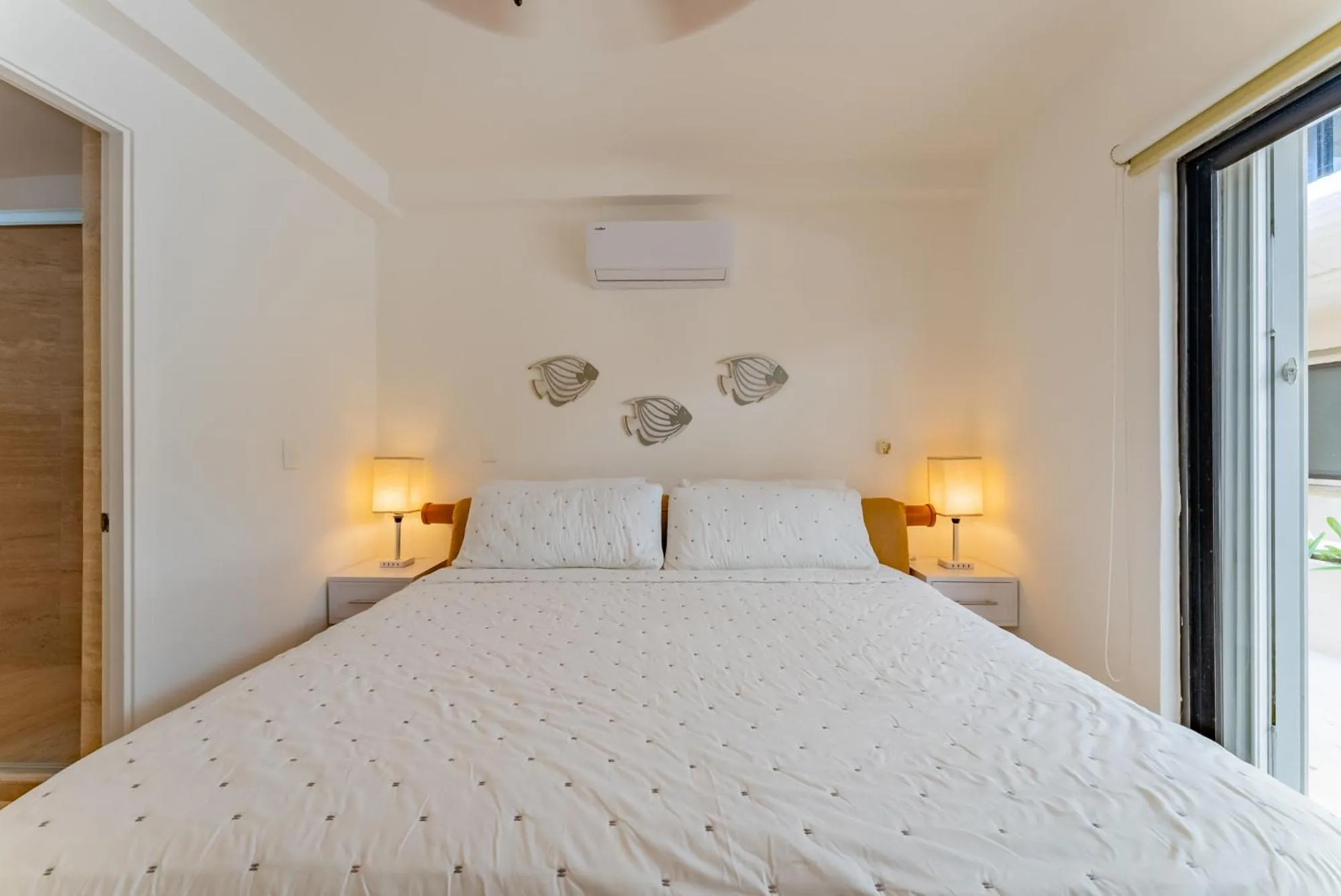 Bed in Amazing Caribbean Ocean view at Villas Marlin in Cancun