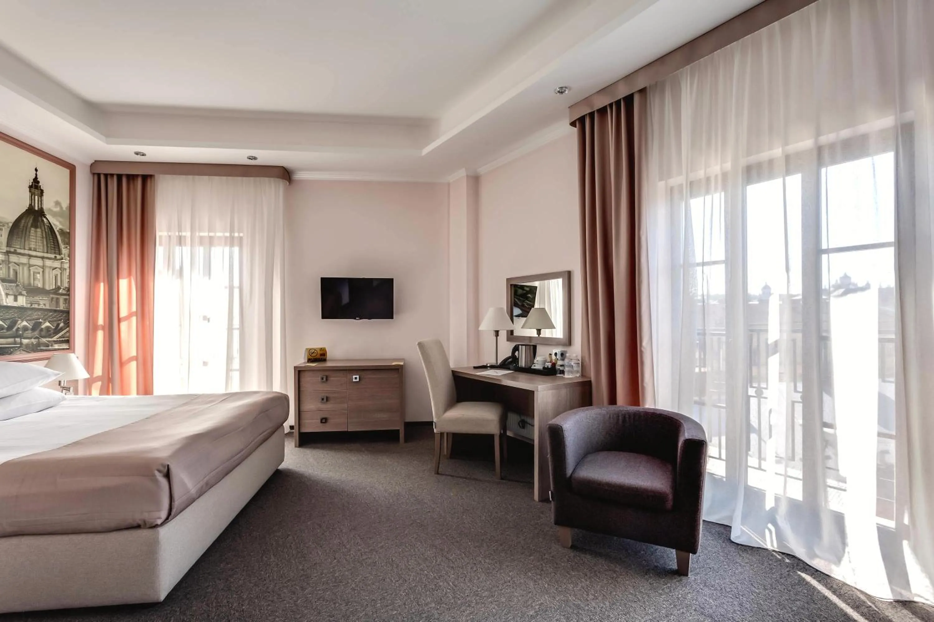 Photo of the whole room, Bed in Rius Hotel Lviv