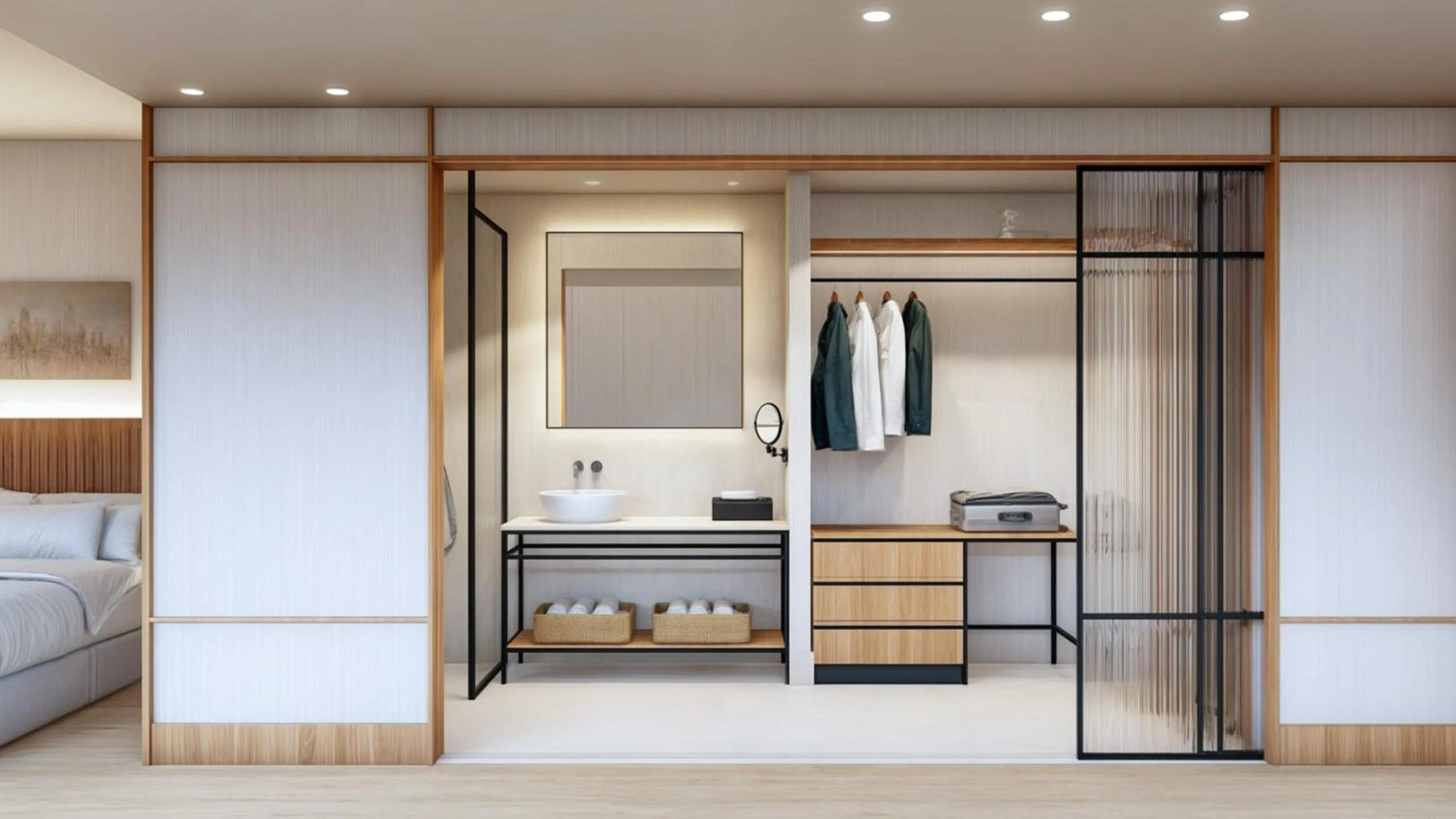 wardrobe, Bed in Hotel Murcia Rincón de Pepe Affiliated by Meliá