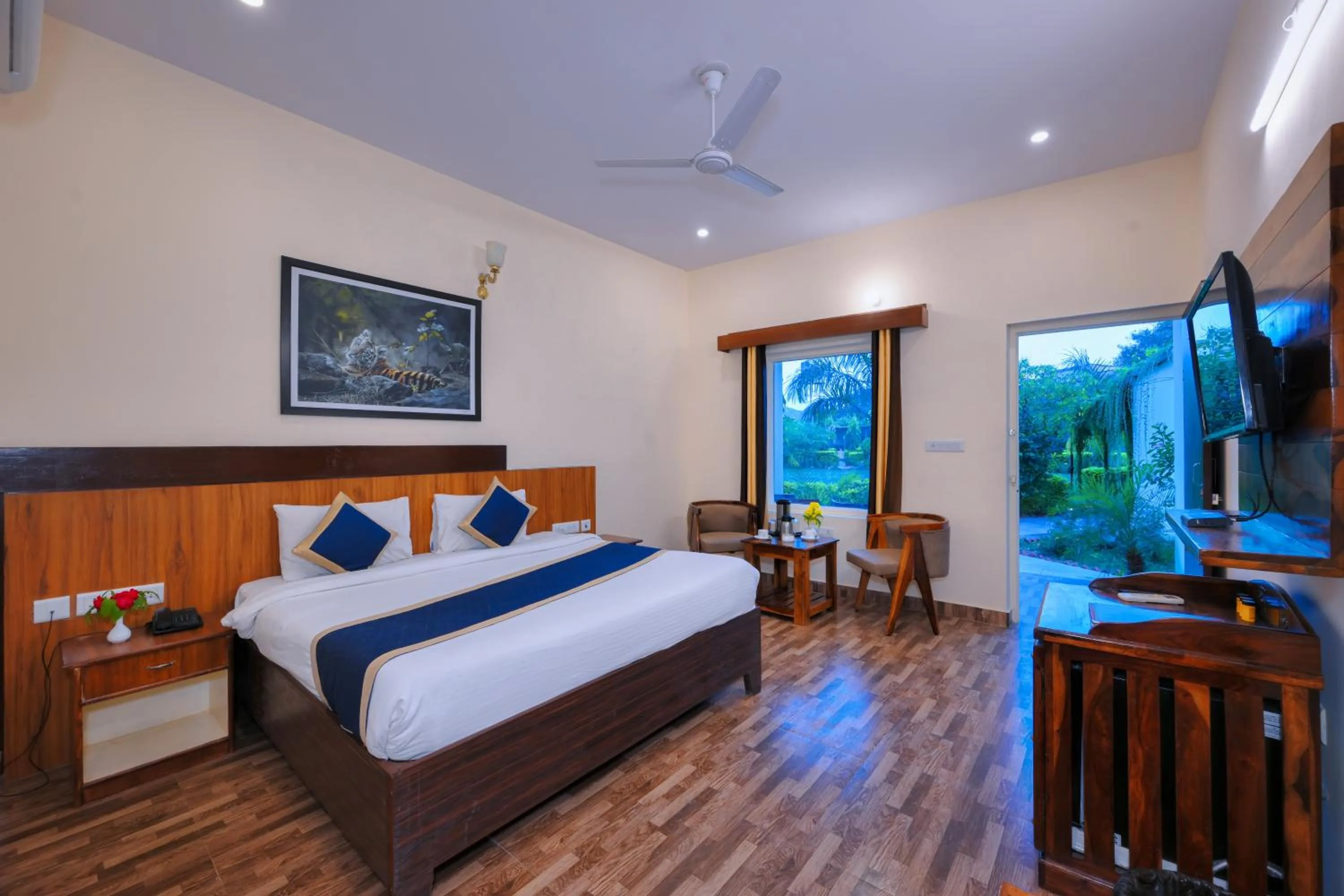 Bed in Ranthambore Nature Camp Resort