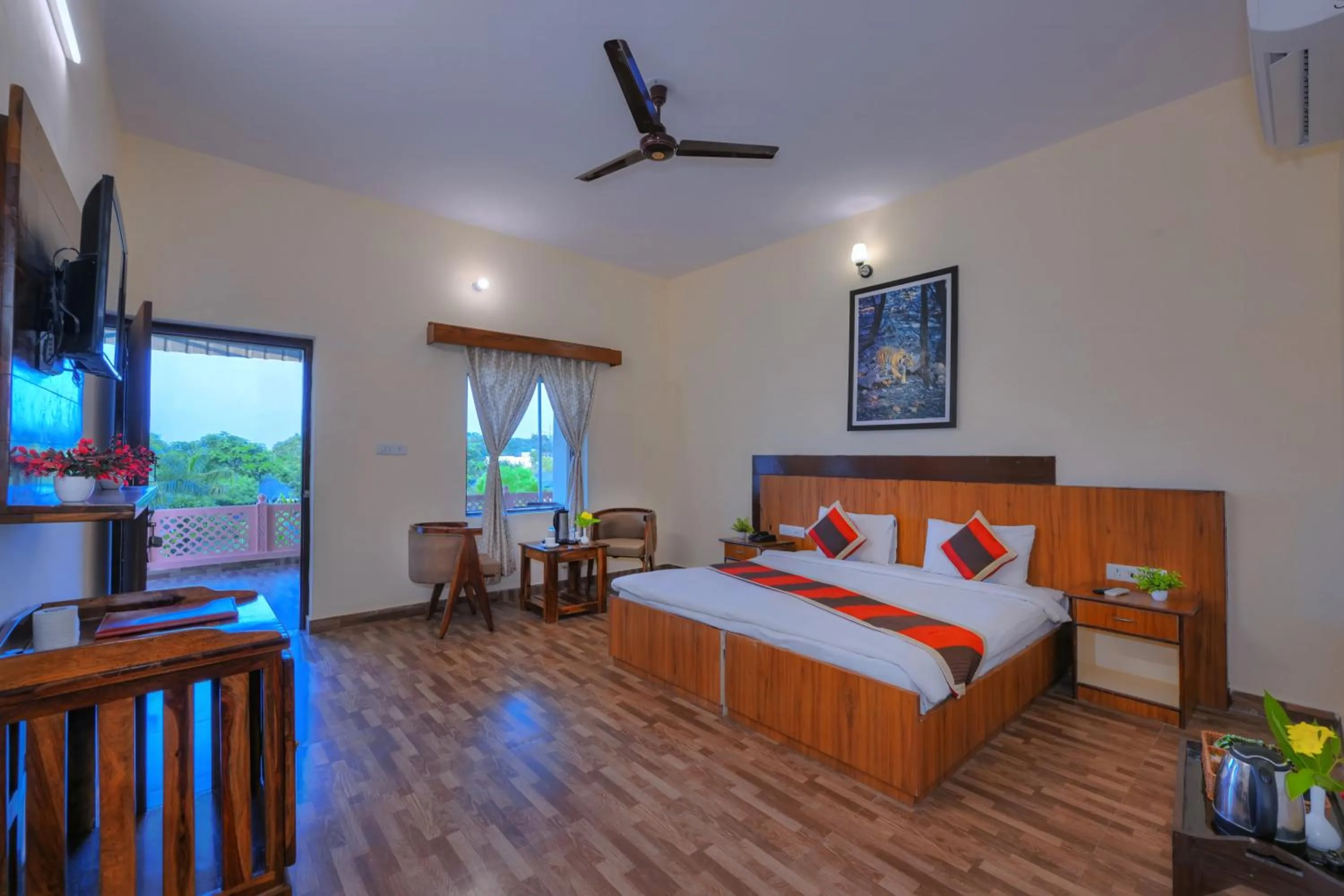 Bed in Ranthambore Nature Camp Resort