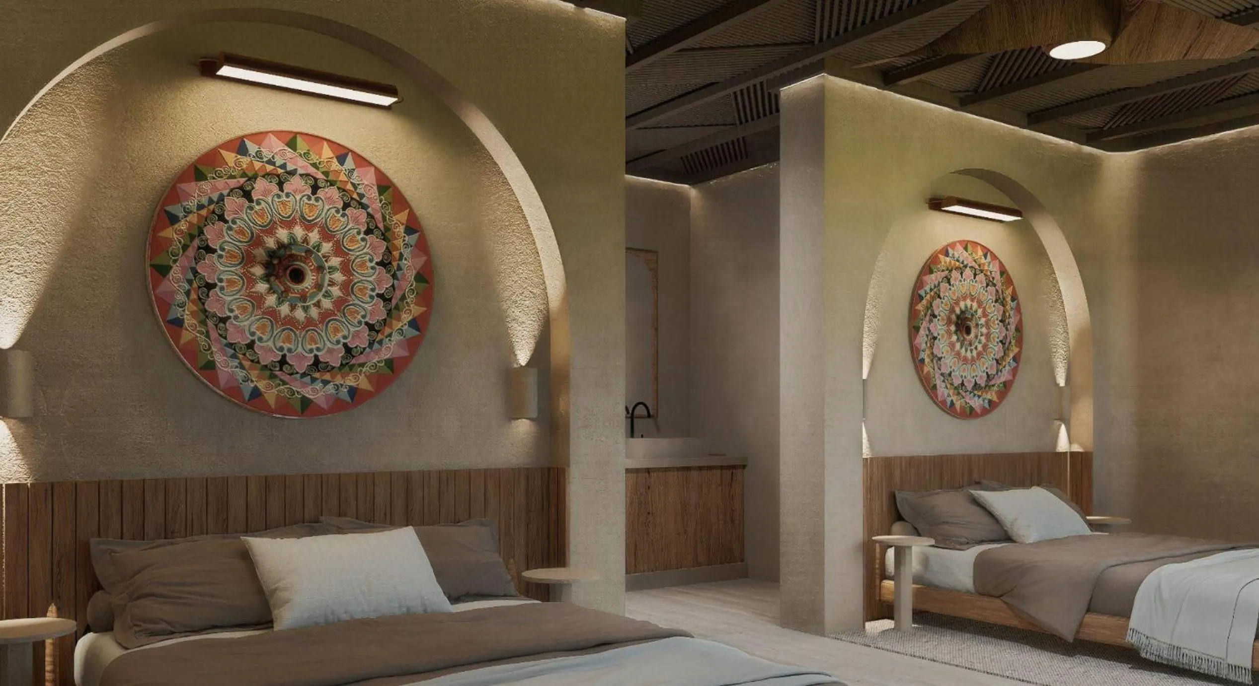 Bed in Tiki Villas Rainforest Lodge - Adults Only