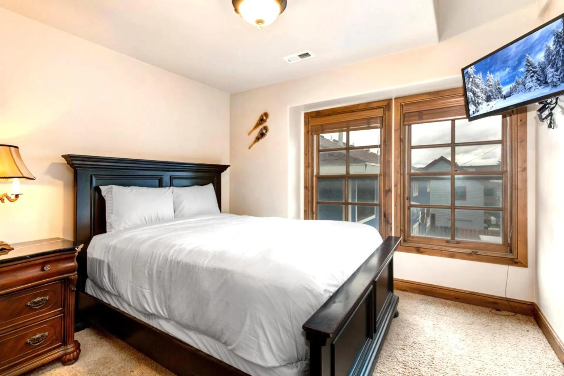 Bedroom, Bed in KBM Resorts Walk to Lifts and Main St Rent 1416 and 1418 Townhomes together Pri Hot tub PPS-1418