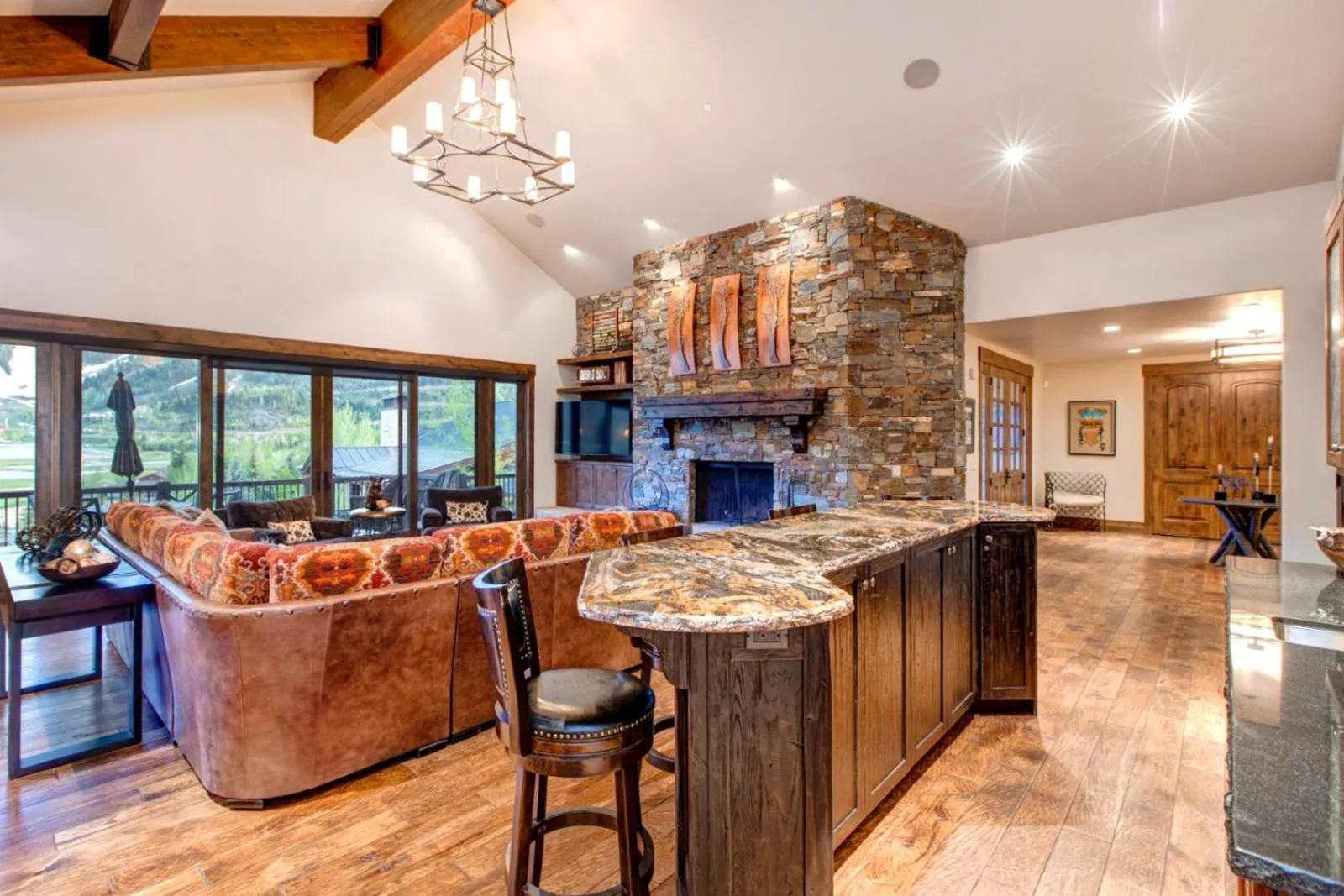 Entertainment in KBM Resorts Elegant Deer Valley Private Home Breathtaking views Elevator Gourmet Kitchen Hot Tub Gym PSD-2071