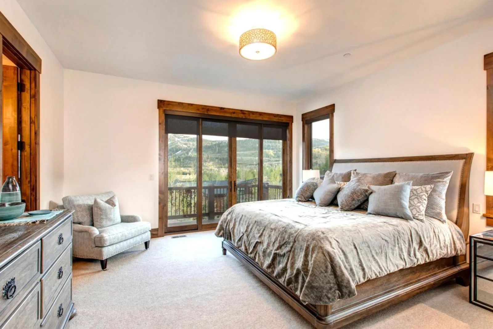 Bedroom, Bed in KBM Resorts Elegant Deer Valley Private Home Breathtaking views Elevator Gourmet Kitchen Hot Tub Gym PSD-2071