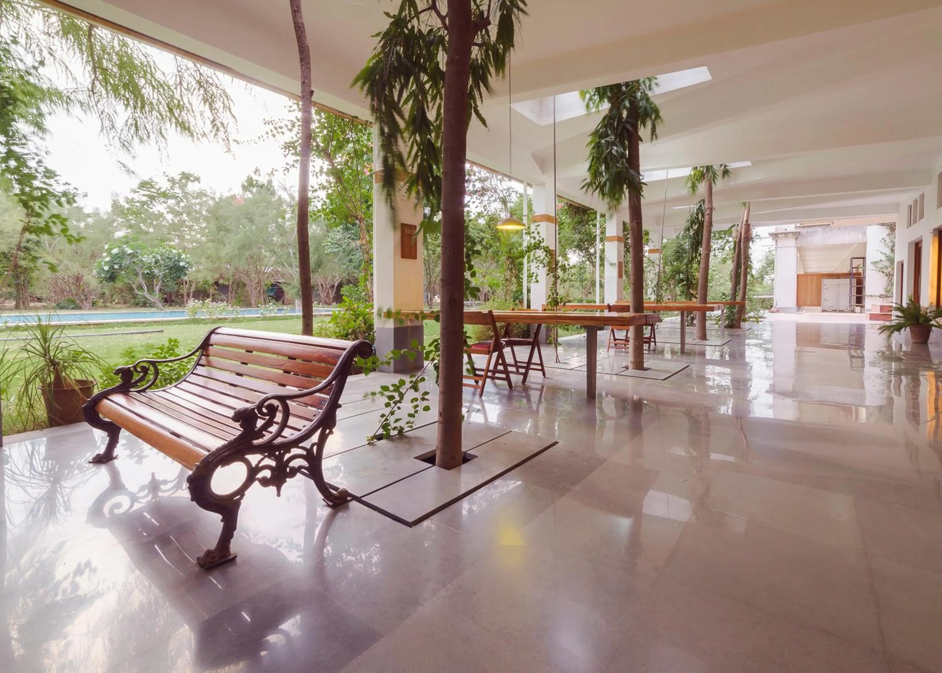 Balcony/Terrace in PushkarOrganic - Lux farm resort with pool