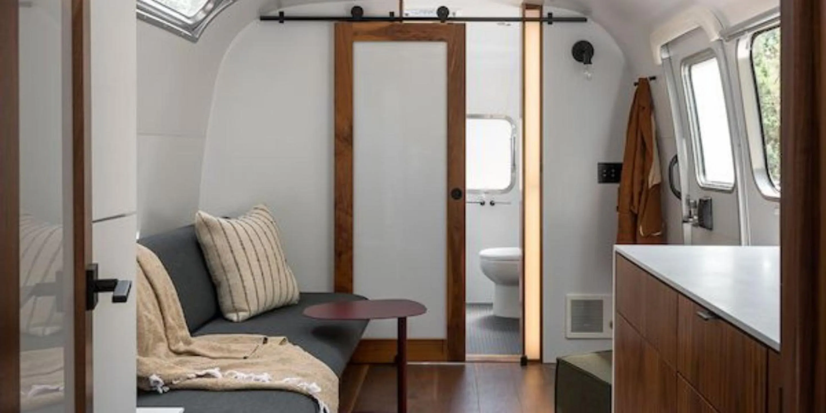 Seating area in AutoCamp Catskills