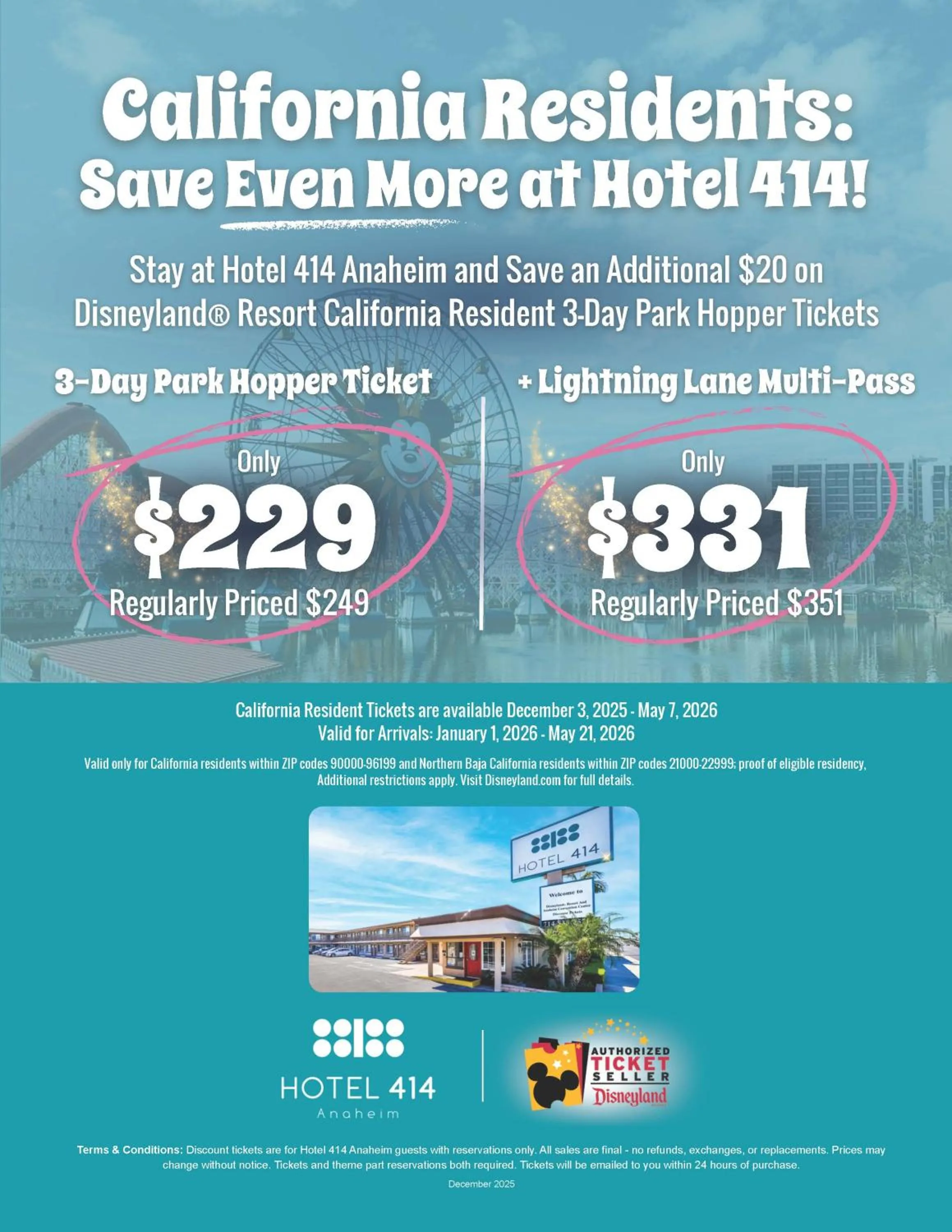 Winter in Hotel 414 Anaheim