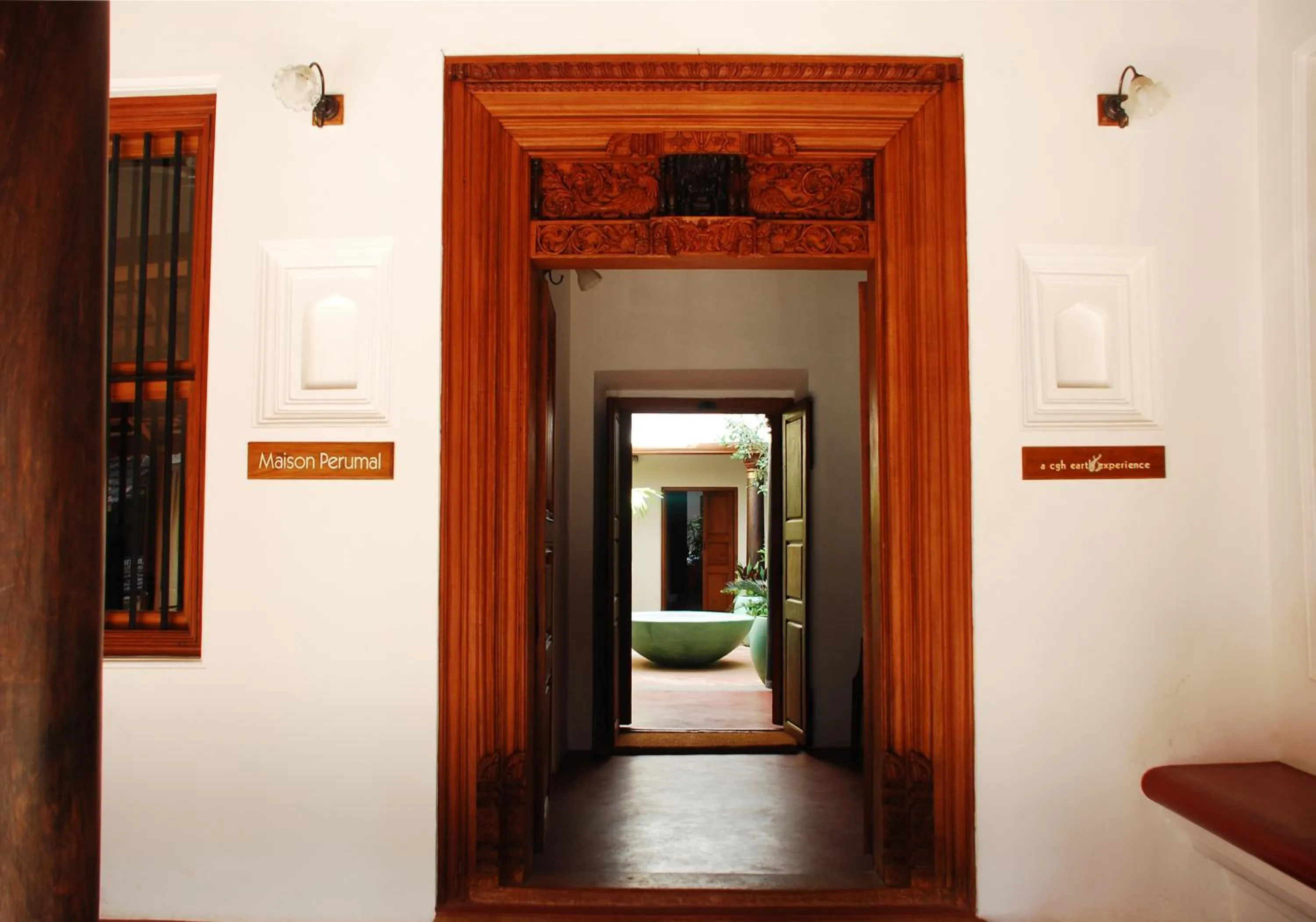 Facade/entrance in Maison Perumal Pondicherry - A CGH Earth Experience