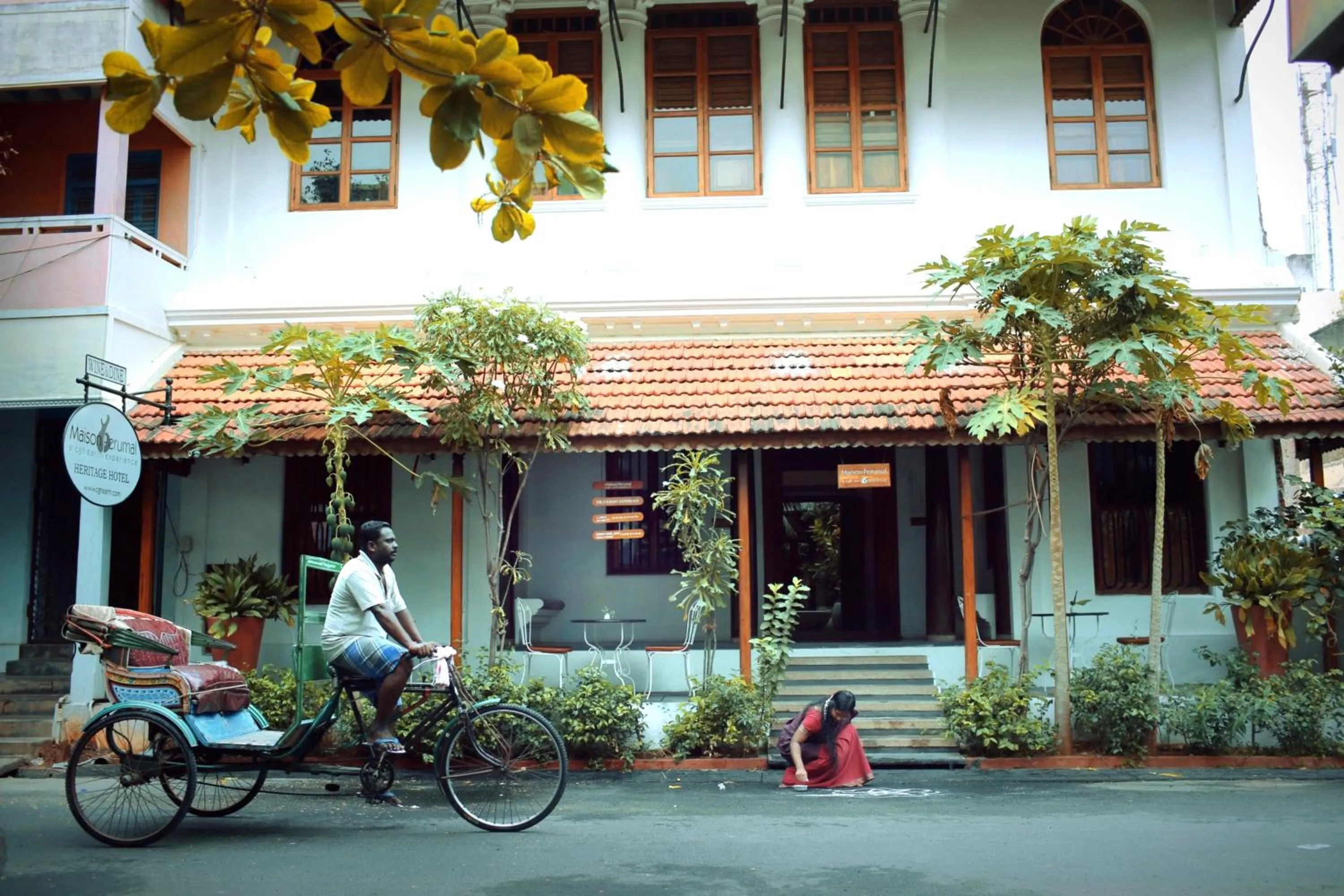 Facade/entrance in Maison Perumal Pondicherry - A CGH Earth Experience