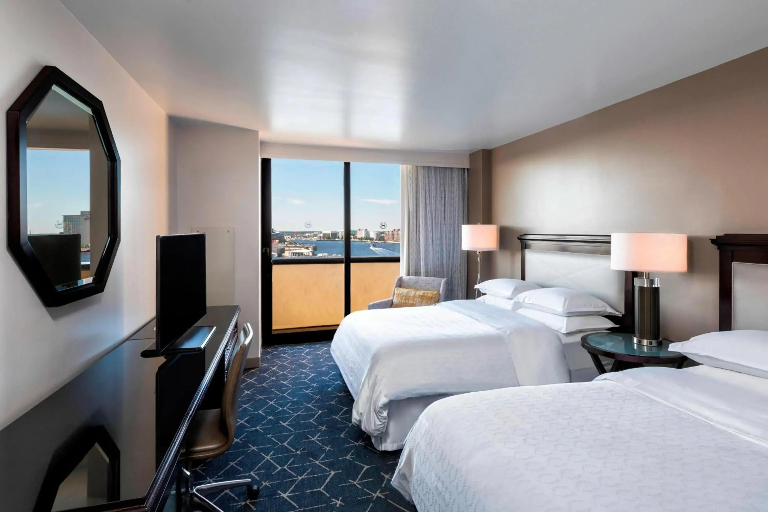 Deluxe Queen Room with Harbor View - Hearing Accessible in Sheraton Norfolk Waterside Hotel Deluxe Queen Room with Harbor View - Hearing Accessible in Sheraton Norfolk Waterside Hotel