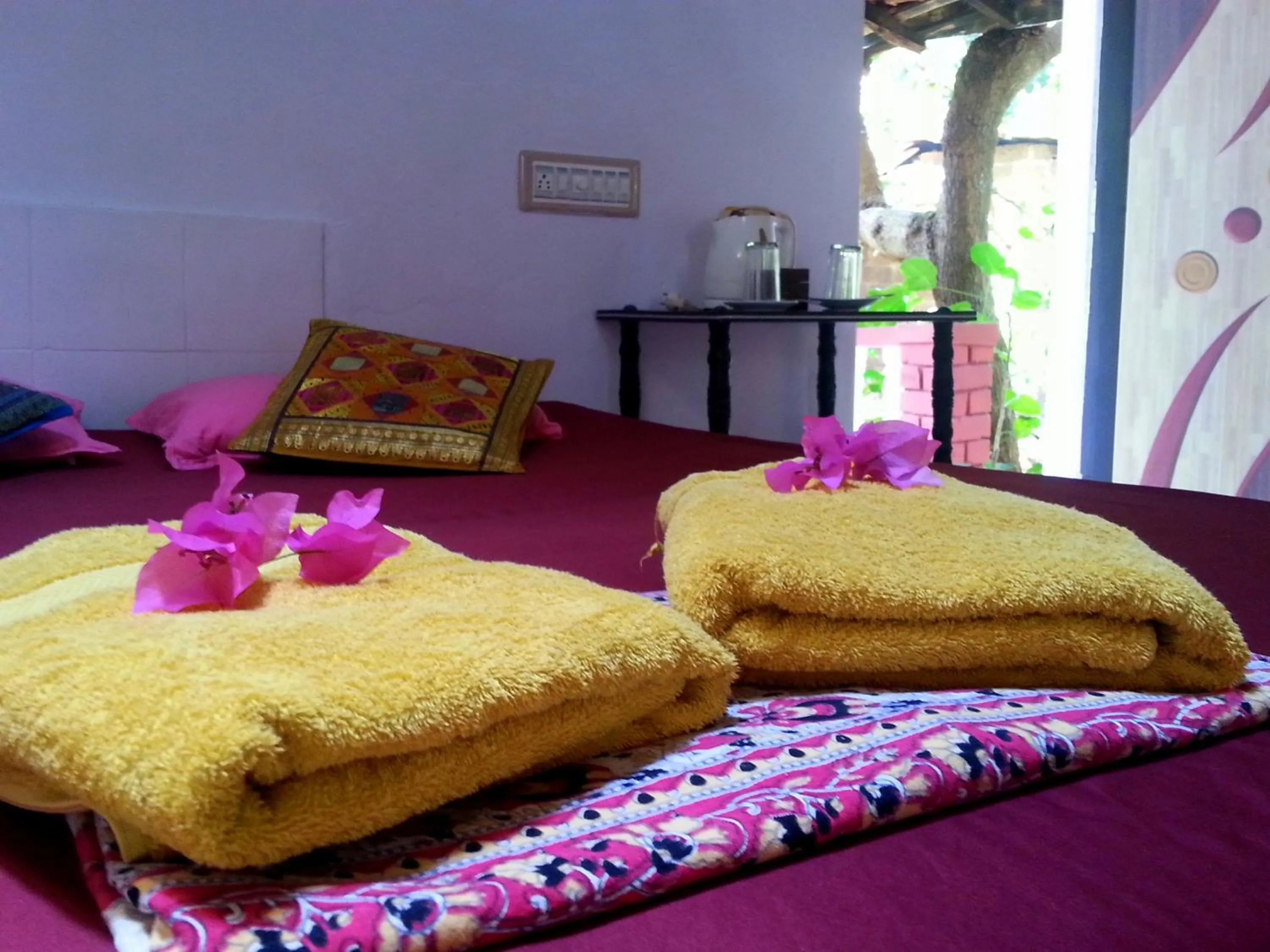 Decorative detail, Bed in Namaste Yoga Farm