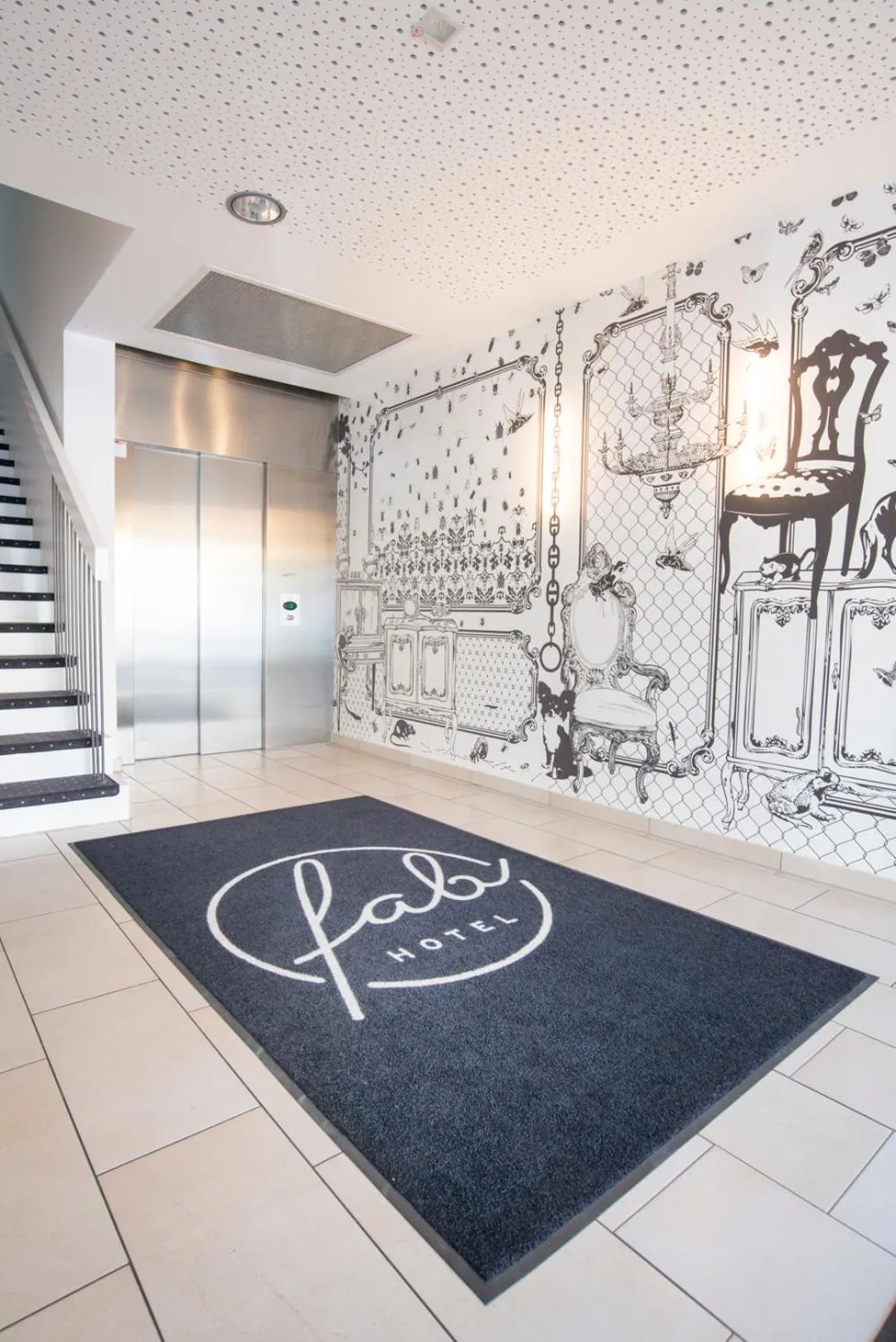 Lobby or reception in fab Hotel