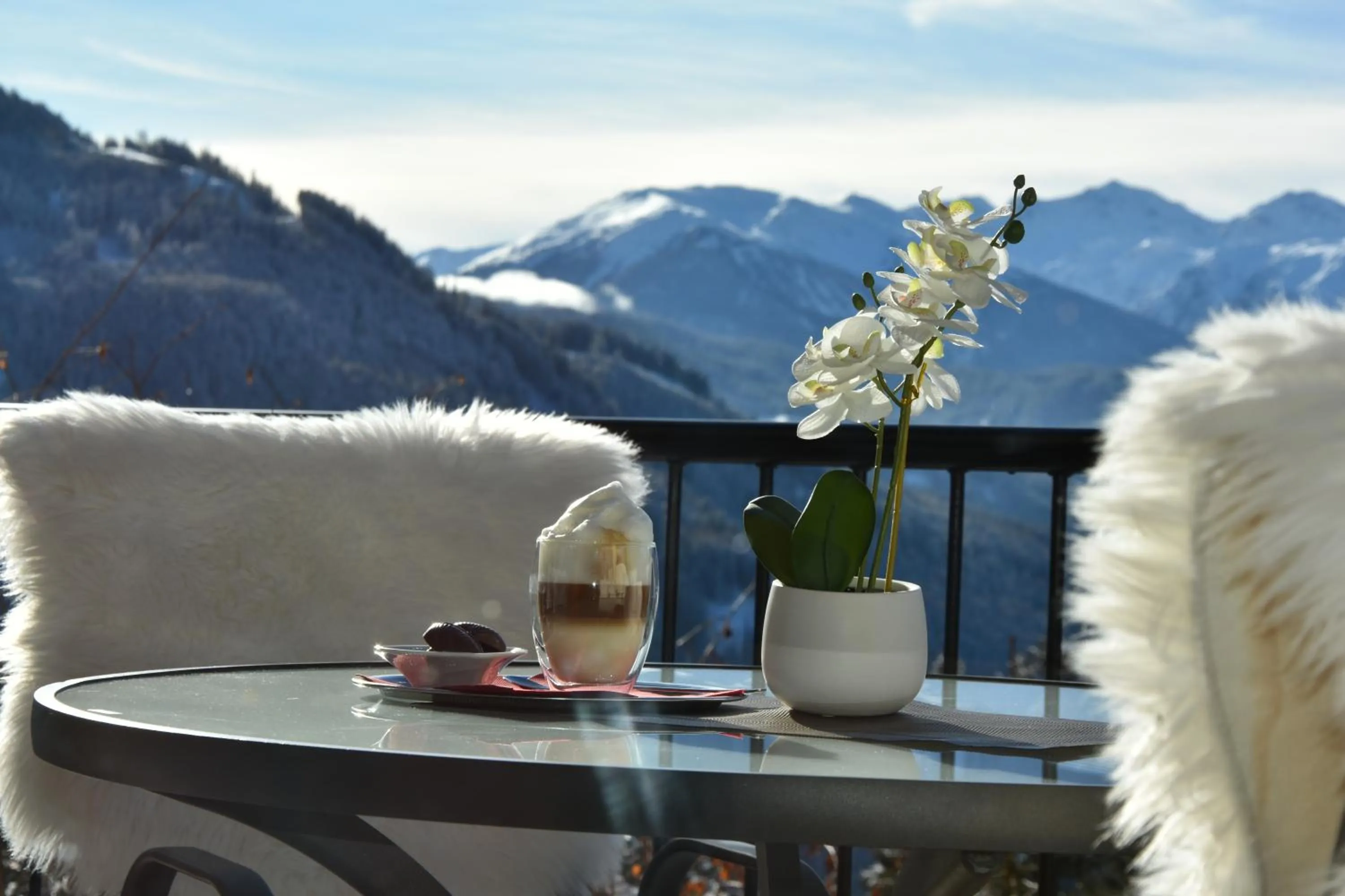 Balcony/Terrace in Wellness Aparthotel Panorama Alpin - Ferienwohnungen Jerzens im Pitztal
