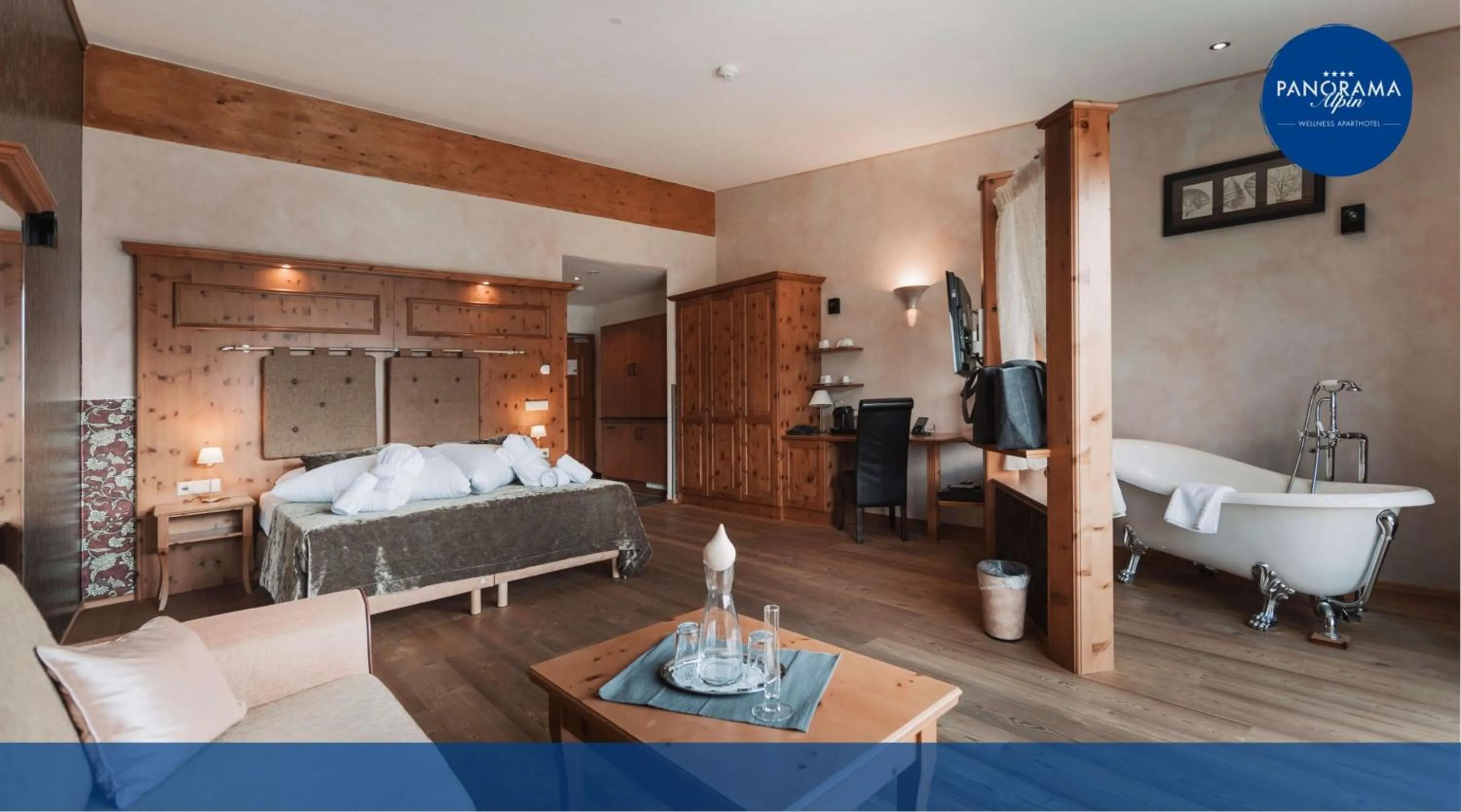 Bed in Wellness Aparthotel Panorama Alpin - Ferienwohnungen Jerzens im Pitztal