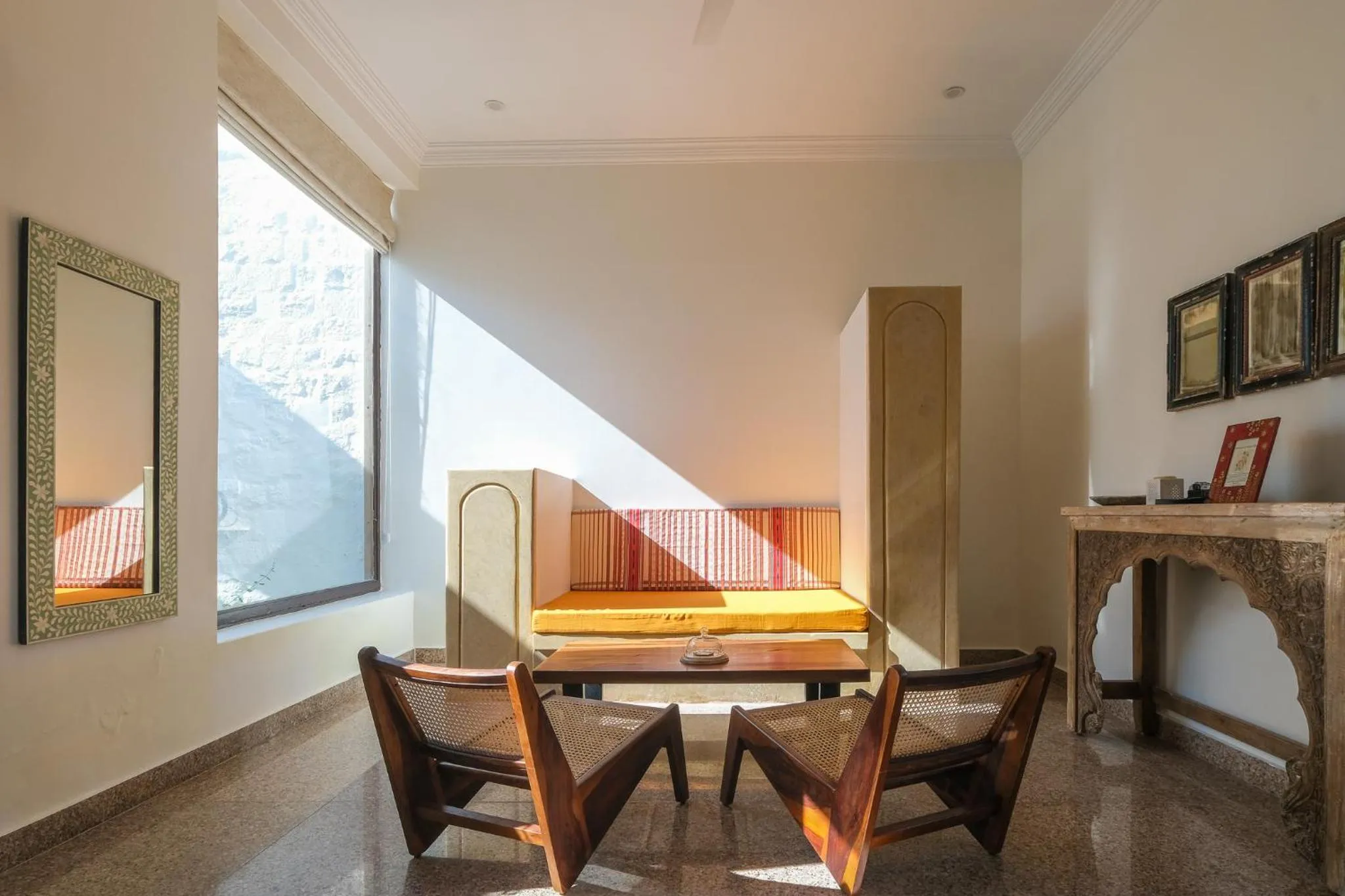 Seating area in Kaner Retreat - India's First Desert Botanical Resort